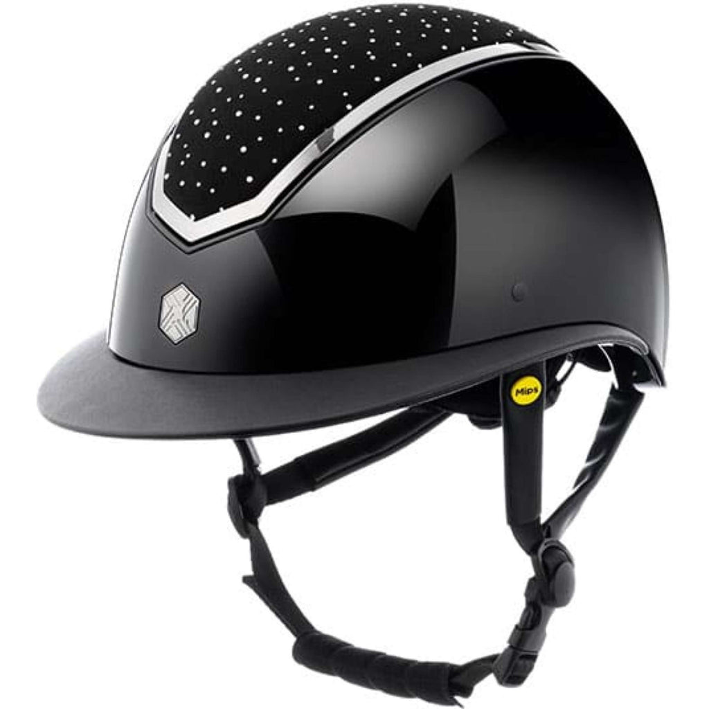 Charles Owen Kask Jeździecki Kylo Crystal Wide Peak MIPS Black Gloss/Chrome