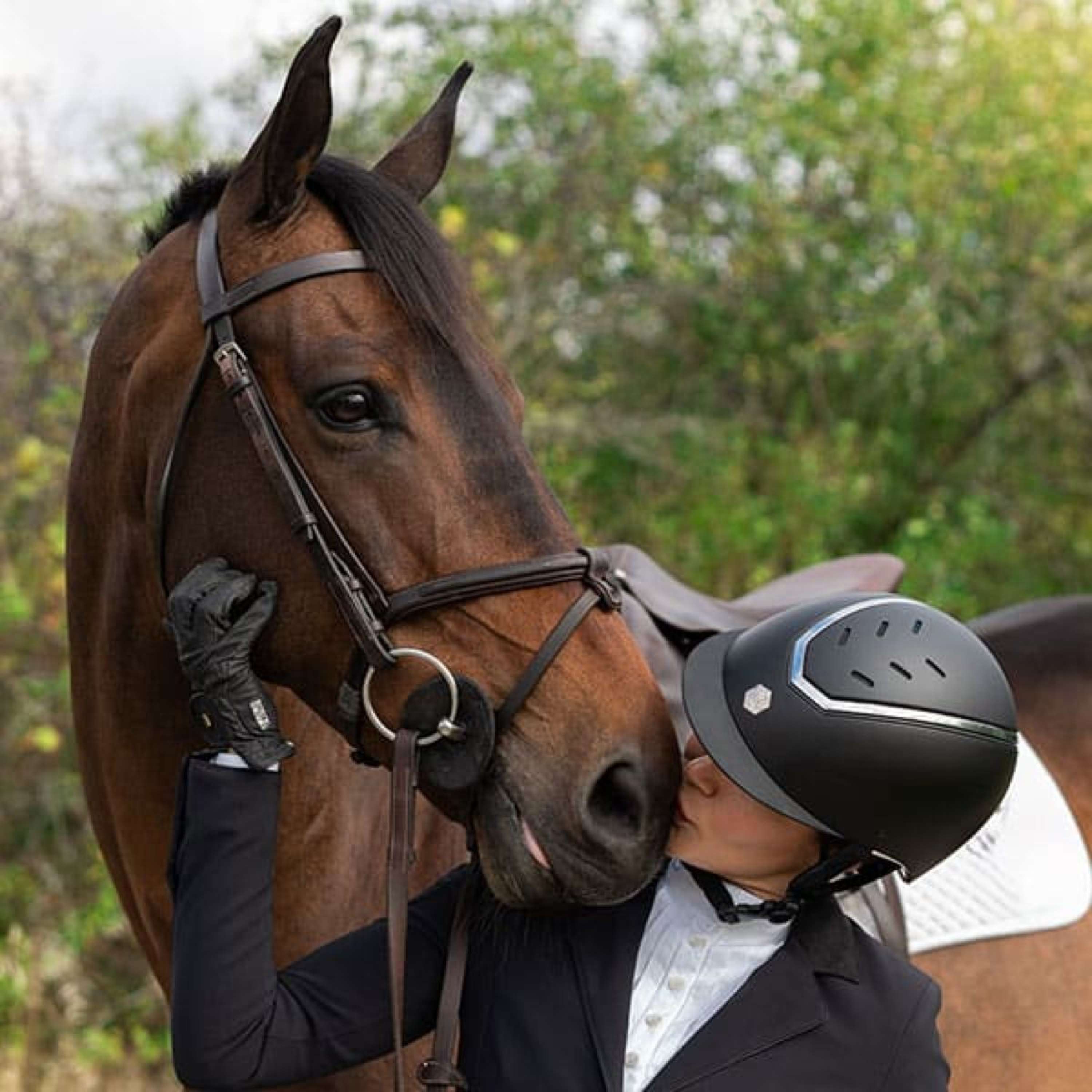 Kask jeździecki Charles Owen Kylo MIPS czarny mat/srebrny
