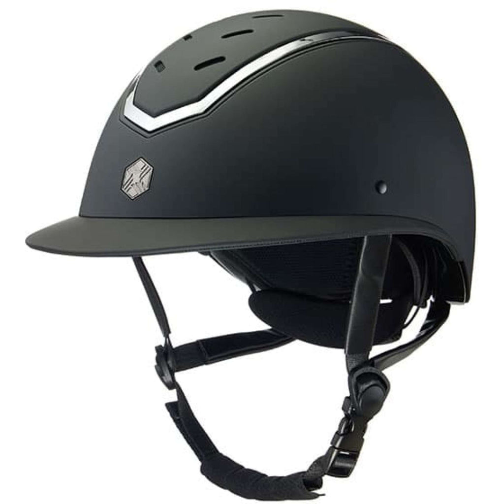 Kask jeździecki Charles Owen Kylo Wide Peak, czarny mat/srebrny