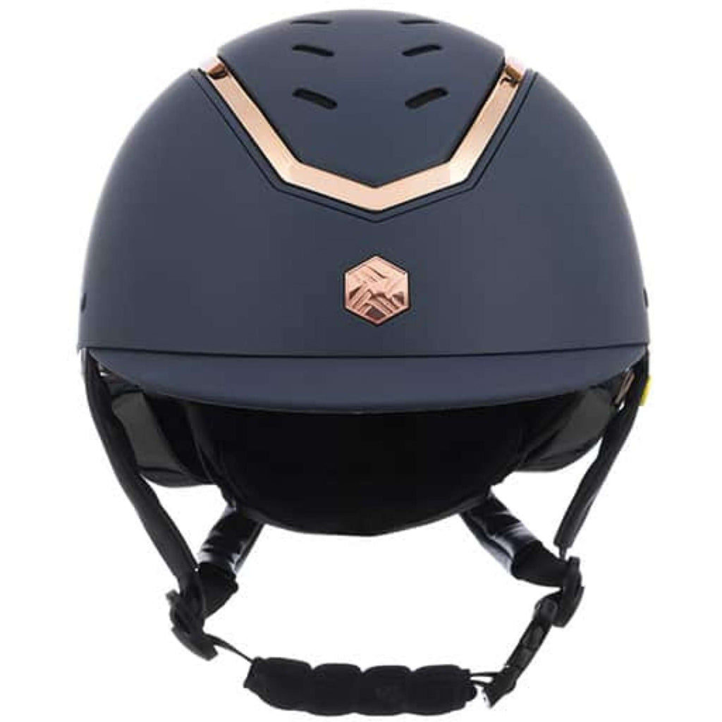 Kask jeździecki Charles Owen Kylo MIPS granatowy matowy/różowe złoto