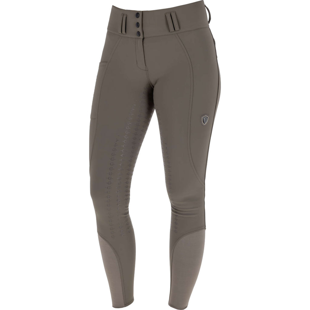 Covalliero Bryczesy z wysokim stanem i pełnym lejem silikonowym AW26 Milky Chocolate