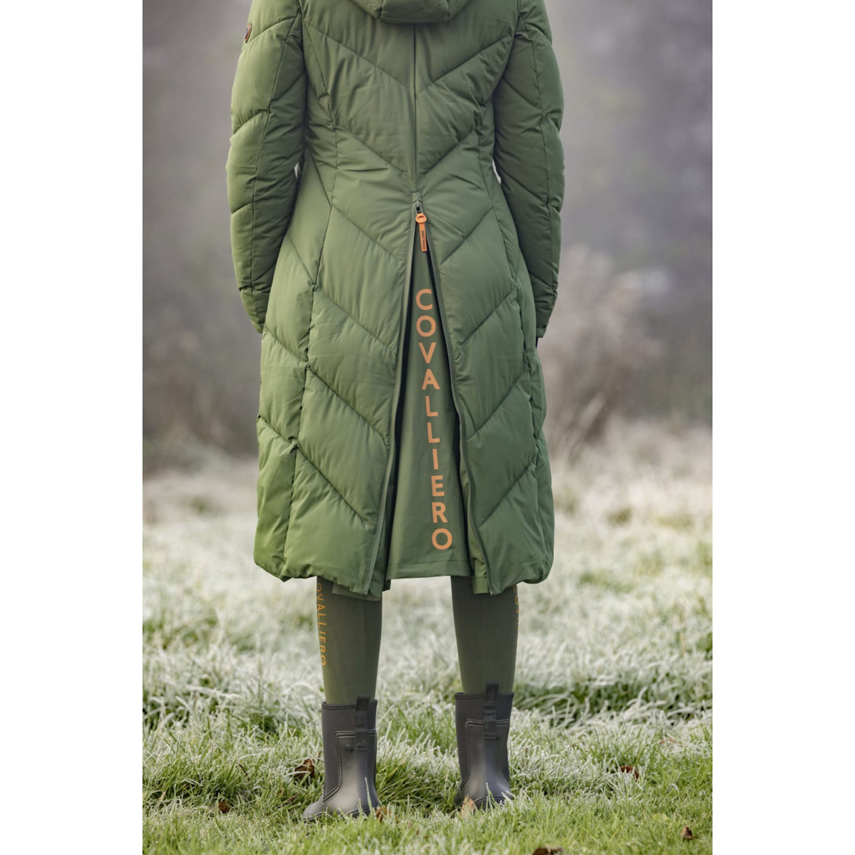 Covalliero Długi Płaszcz Zimowy AW26 Forest Green