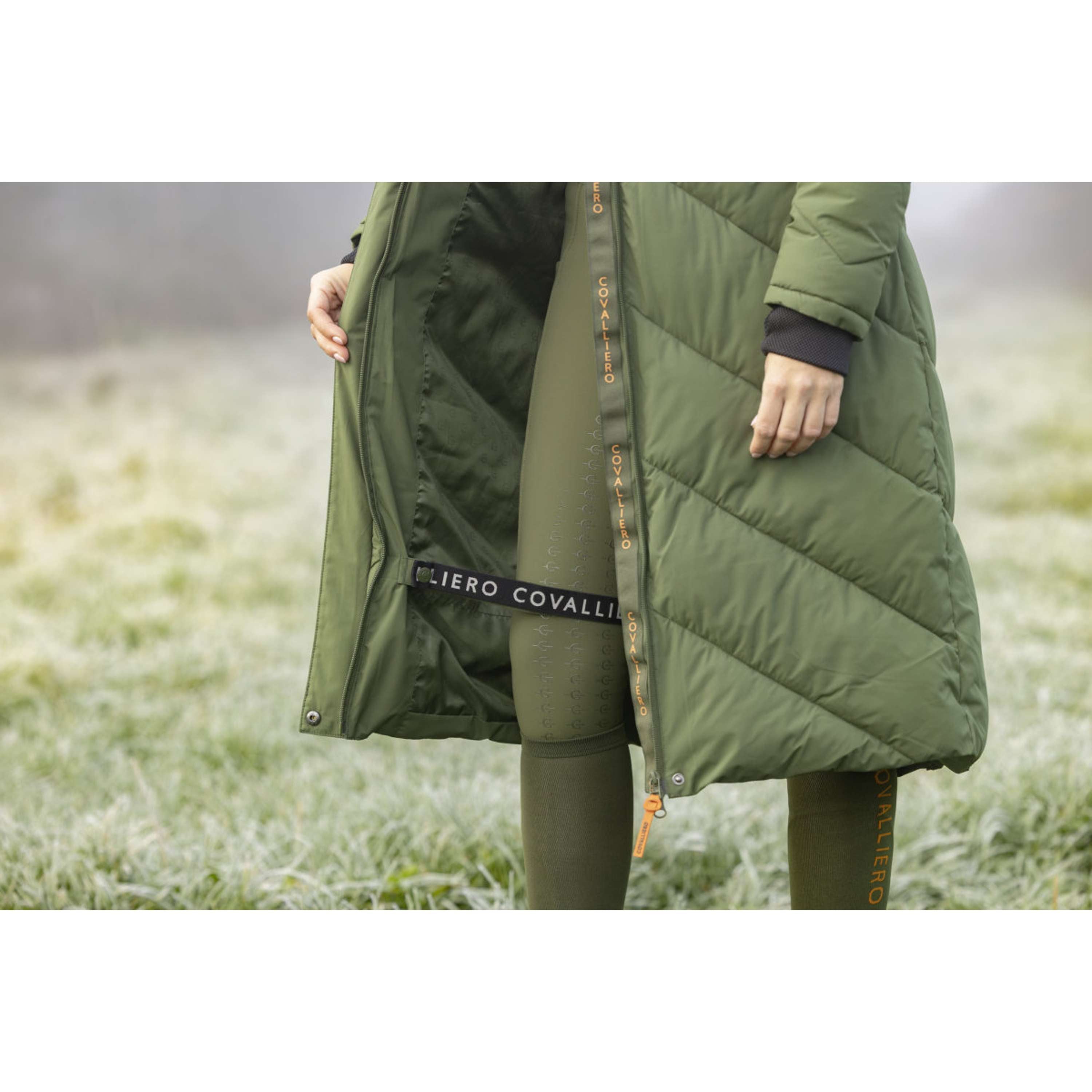 Covalliero Długi Płaszcz Zimowy AW26 Forest Green