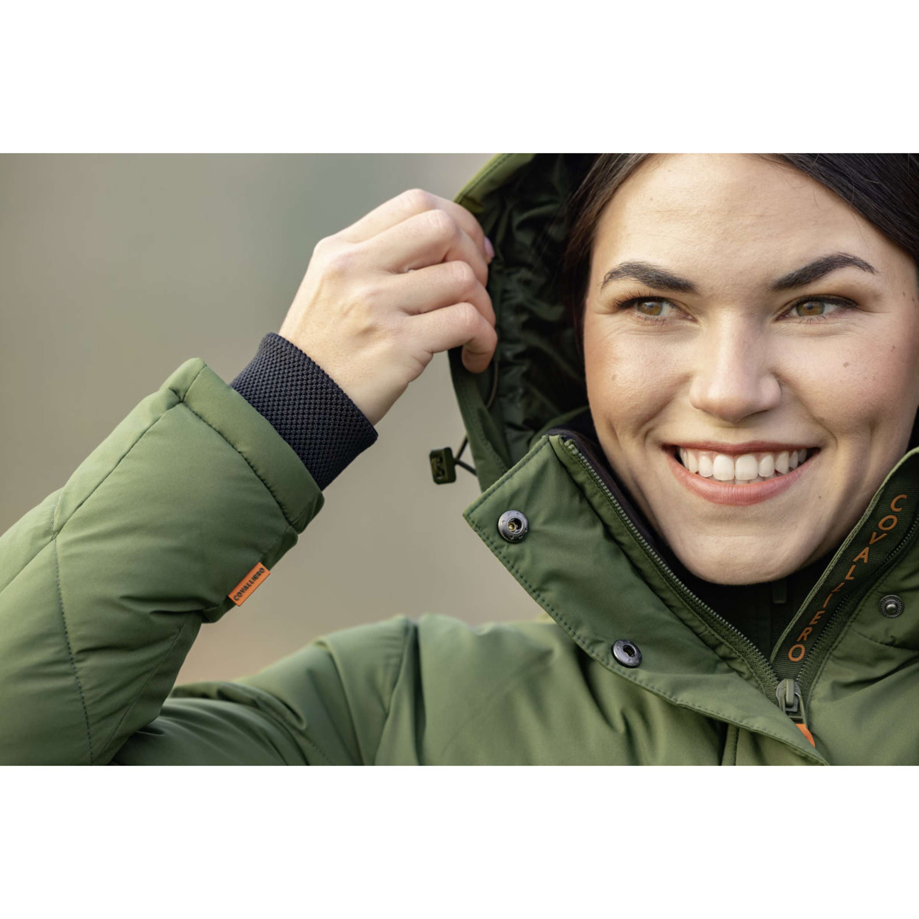 Covalliero Długi Płaszcz Zimowy AW26 Forest Green