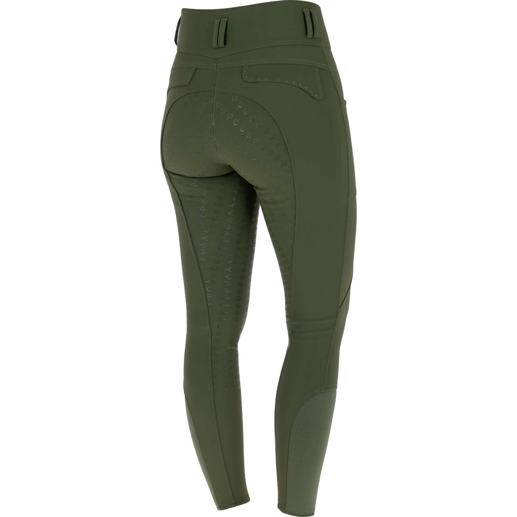 Bryczesy Covalliero High Waist z pełnym lejem silikonowym AW26 Forest Green