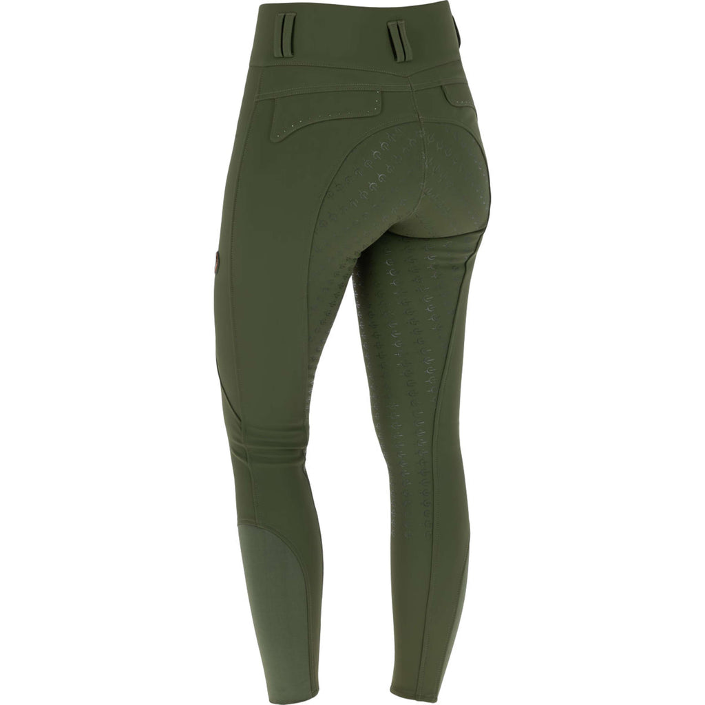 Bryczesy Covalliero High Waist z pełnym lejem silikonowym AW26 Forest Green