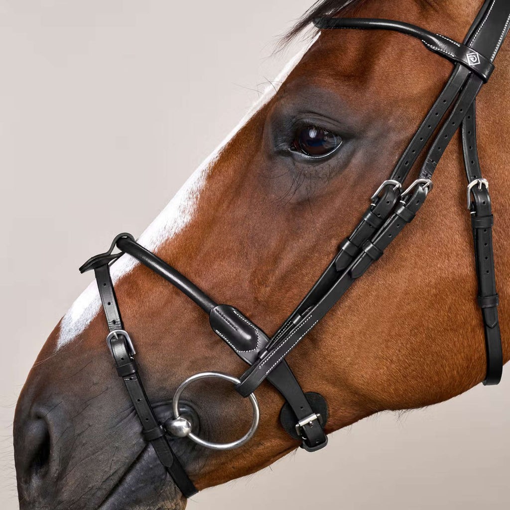 Dyon Ogłowie Round Leather Czarny