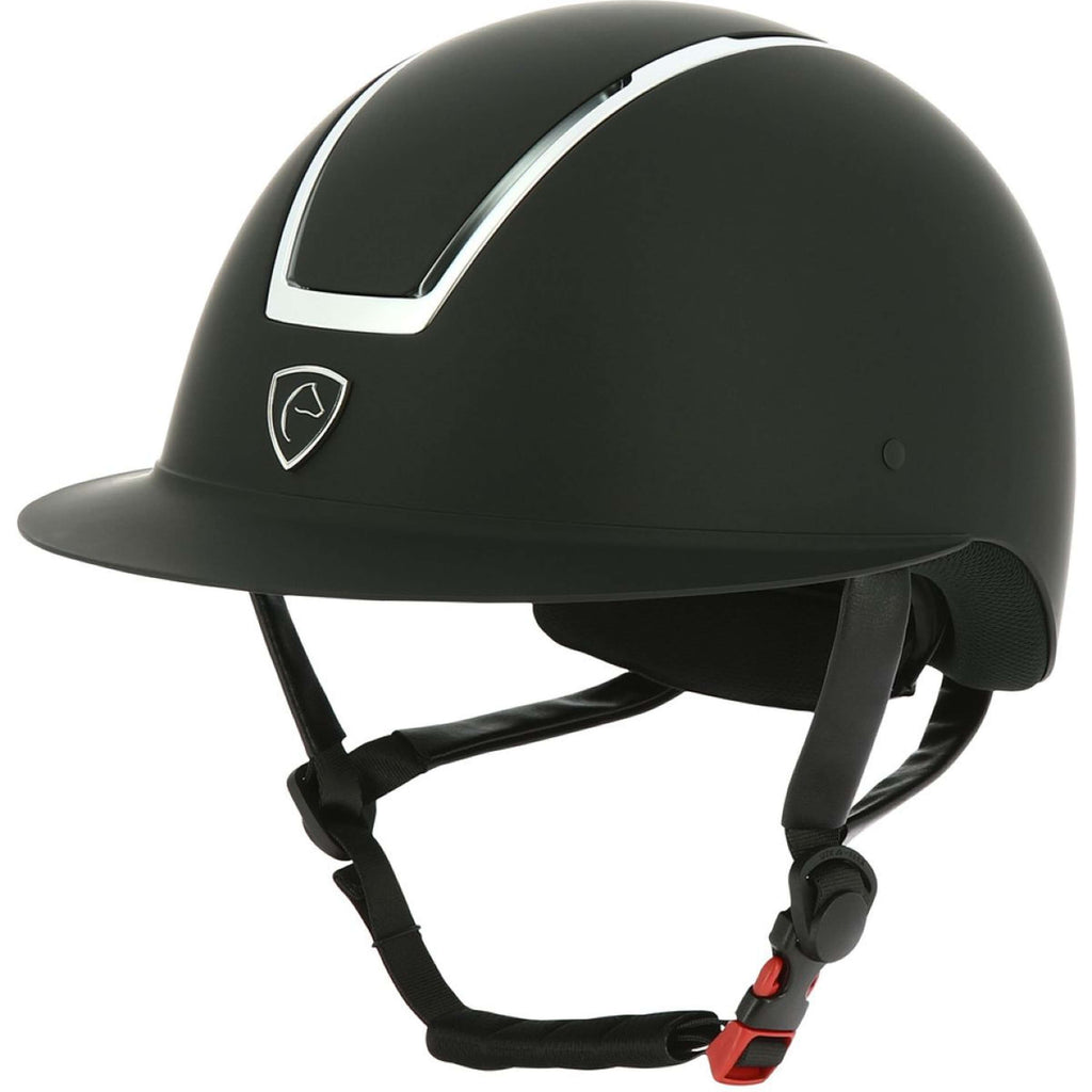 EQUITHÈME Kask Jeździecki Glint Mat Czarny - Srebrny