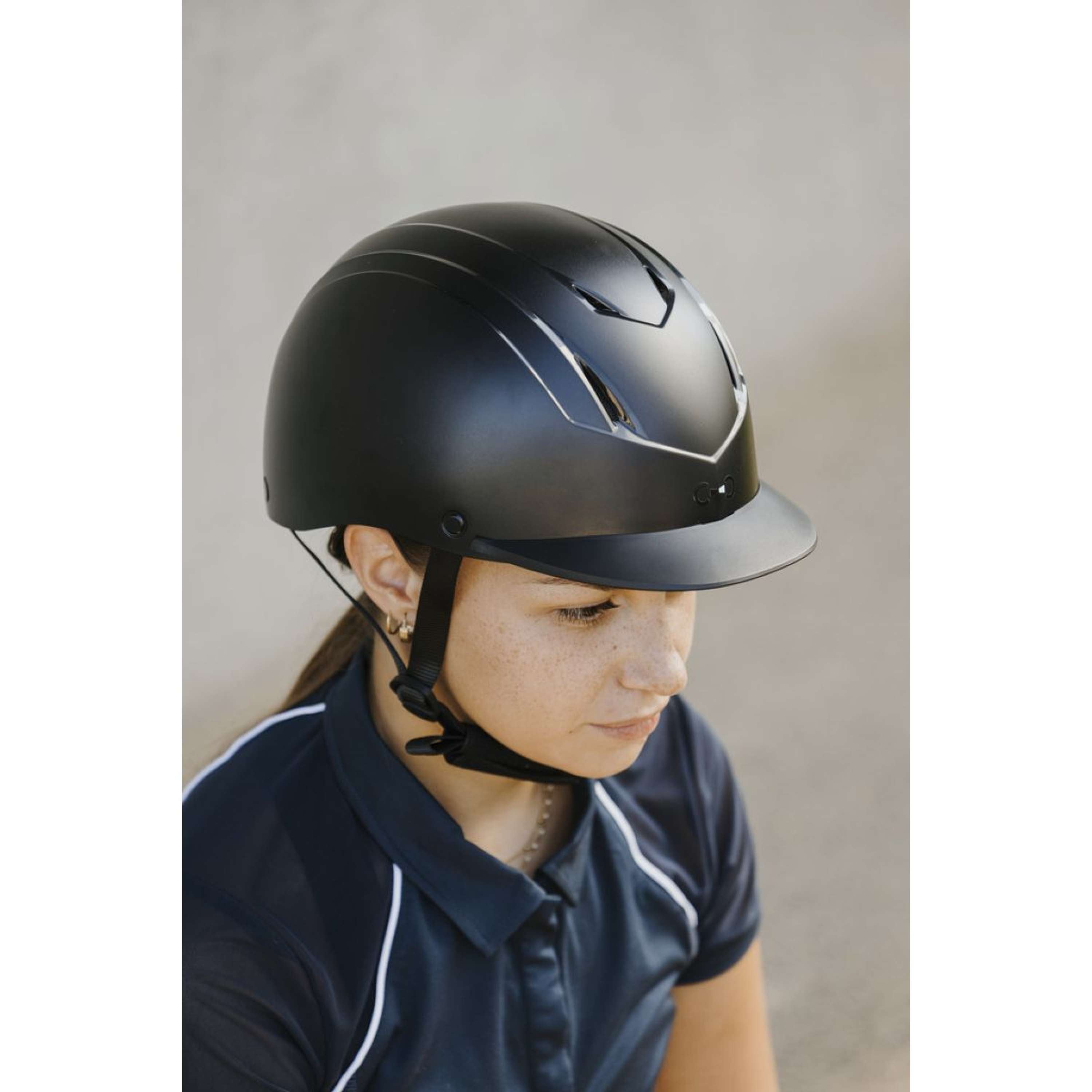 Riding World Kask jeździecki Topy matowy czarny