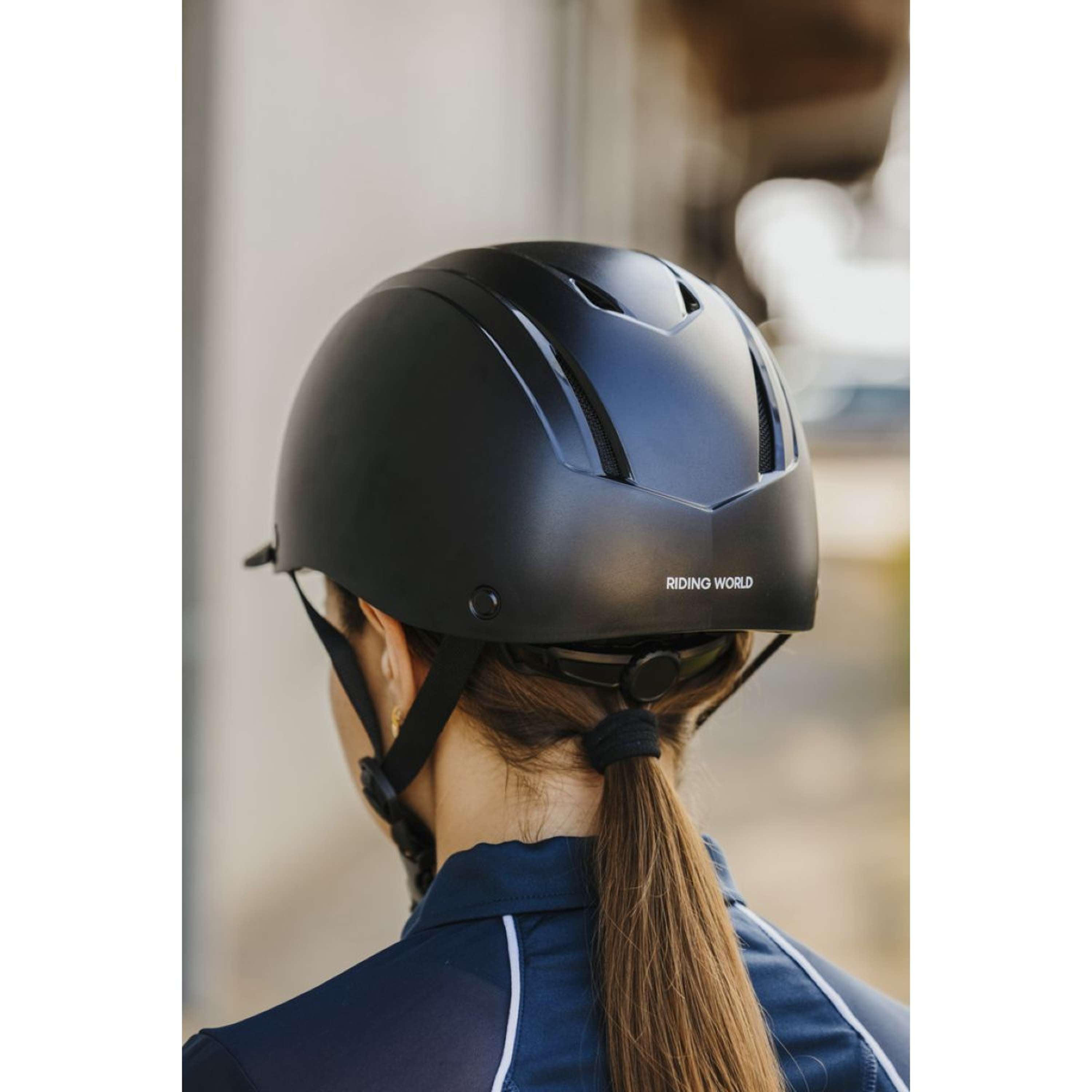 Riding World Kask jeździecki Topy matowy czarny