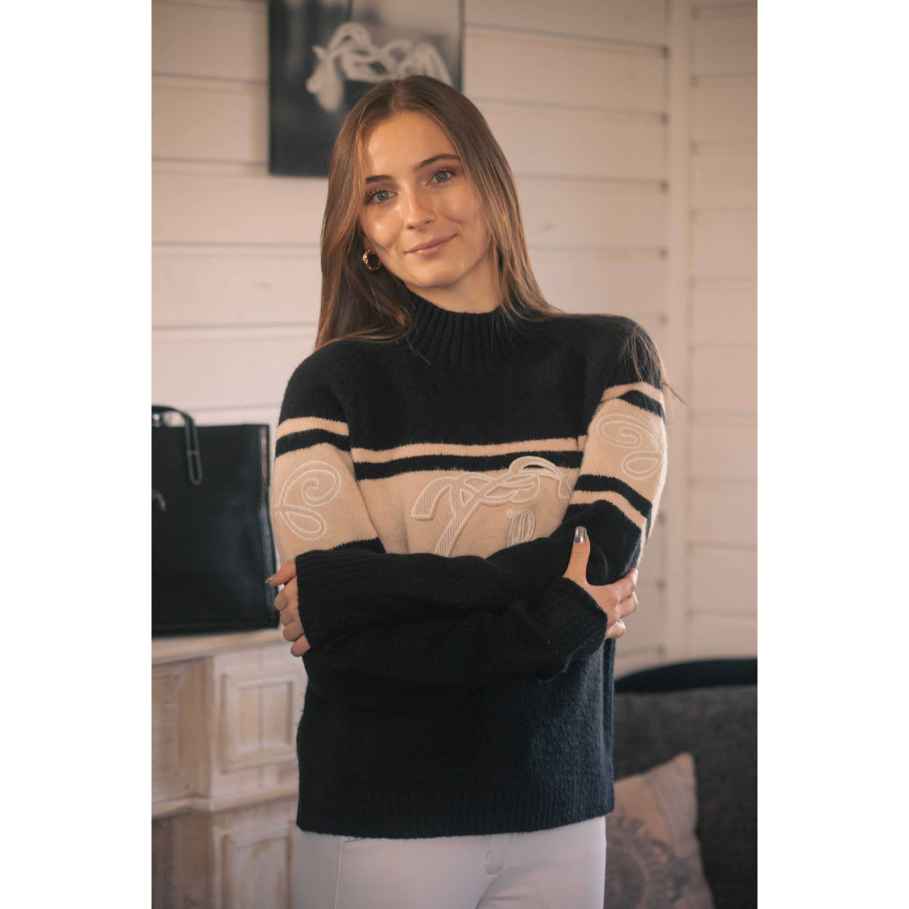 Pénélope Sweter Noris Czarny/Wielbłądzi