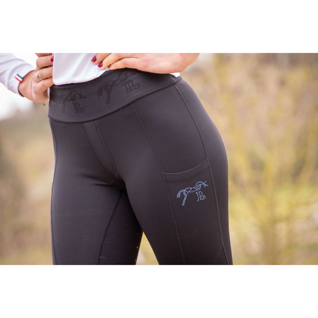 Pénélope Legginsy Jeździeckie Delphe Full Grip Czarny