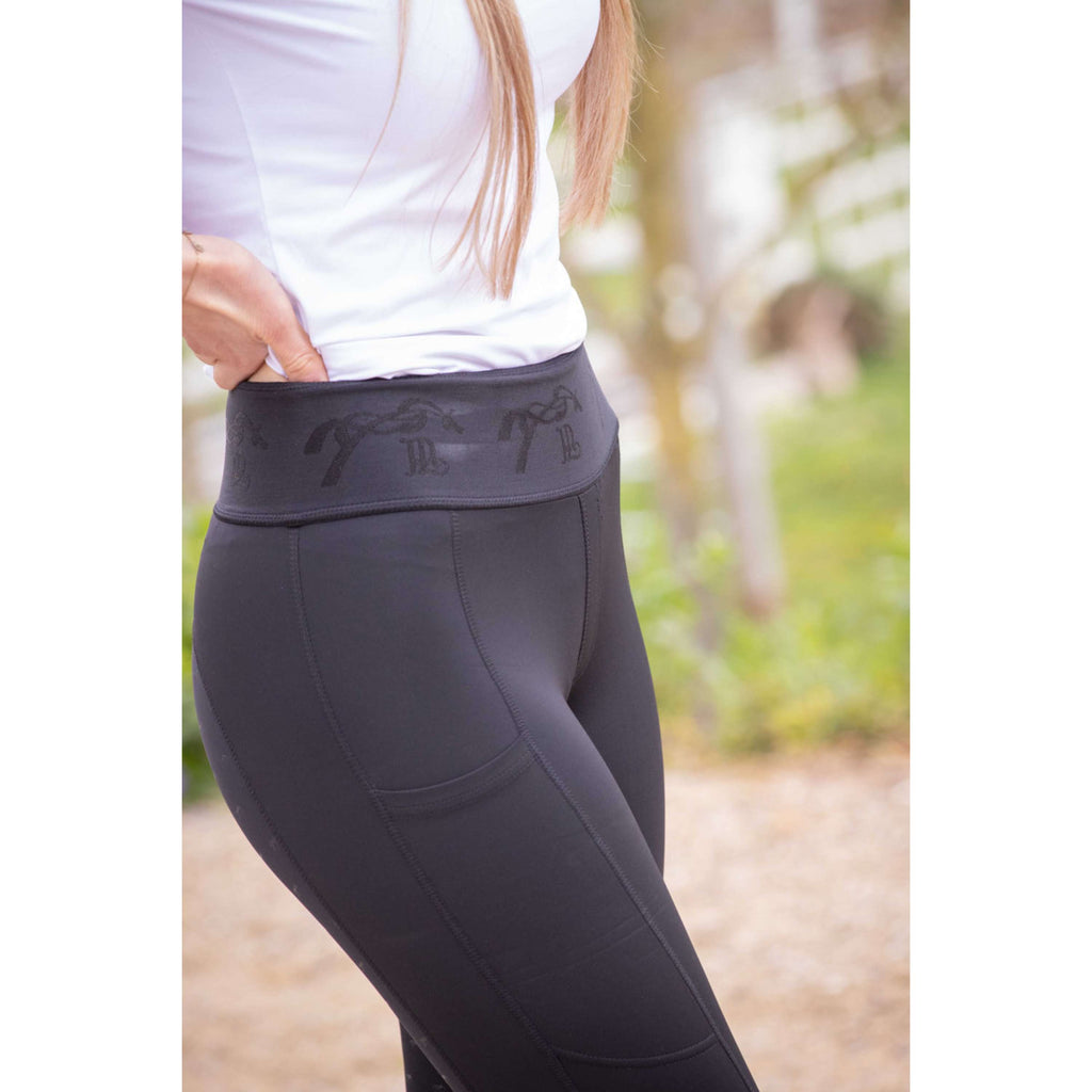 Pénélope Legginsy Jeździeckie Delphe Full Grip Czarny