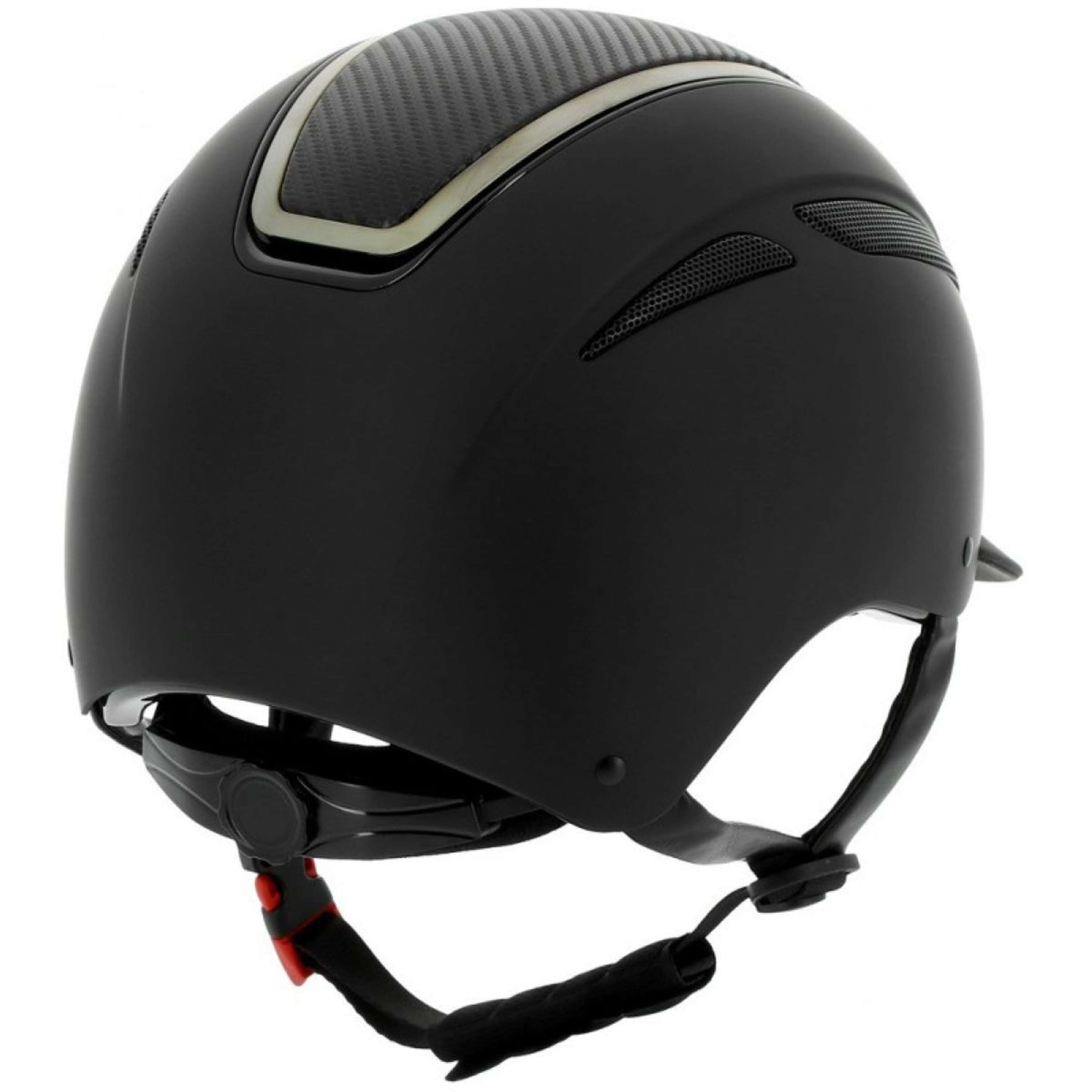EQUITHÈME Kask Jeździecki Agris Czarny/Chromowany/Węglowy