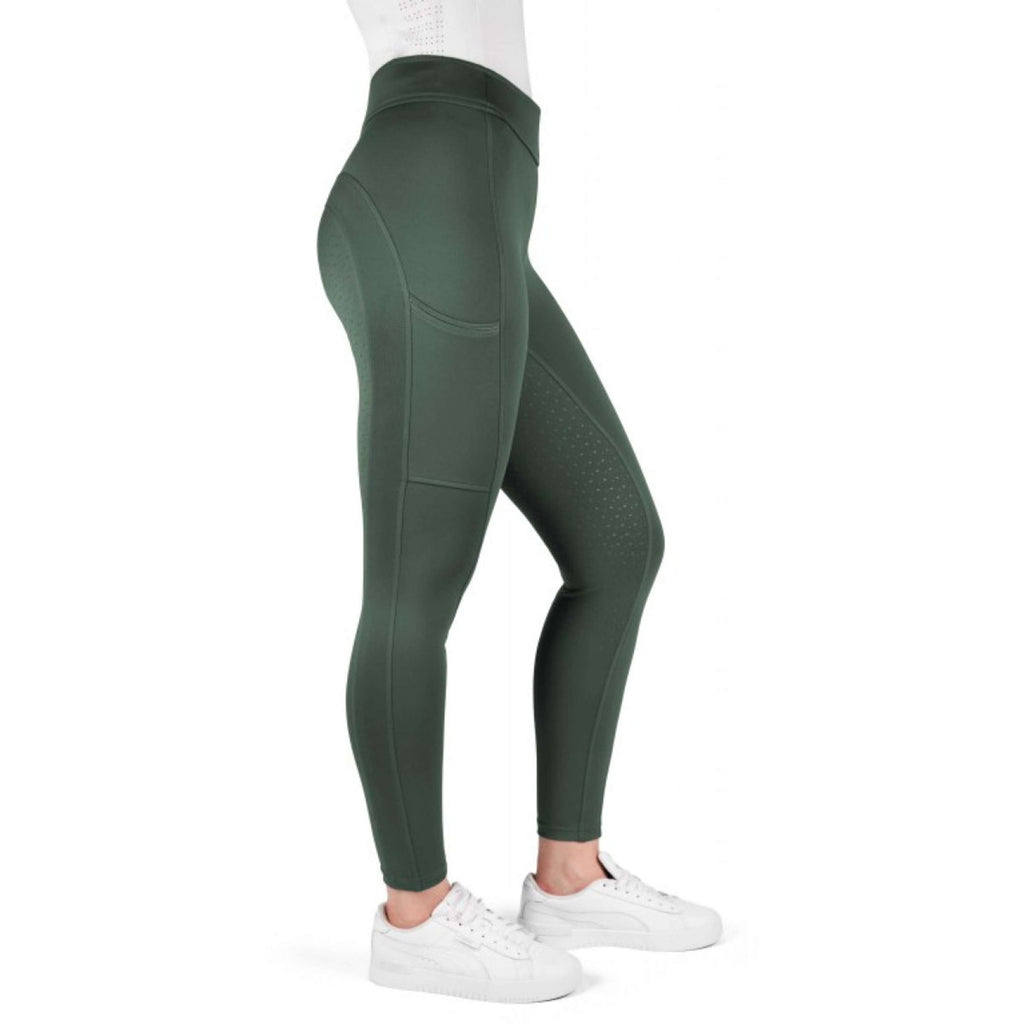 EQUITHÈME Leginsy jeździeckie Birdy Full Grip Khaki