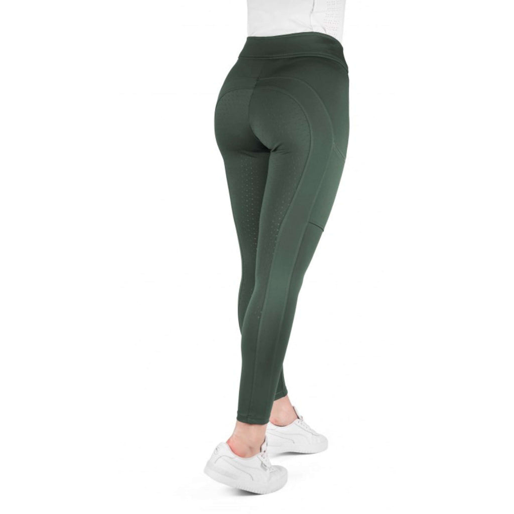 EQUITHÈME Leginsy jeździeckie Birdy Full Grip Khaki