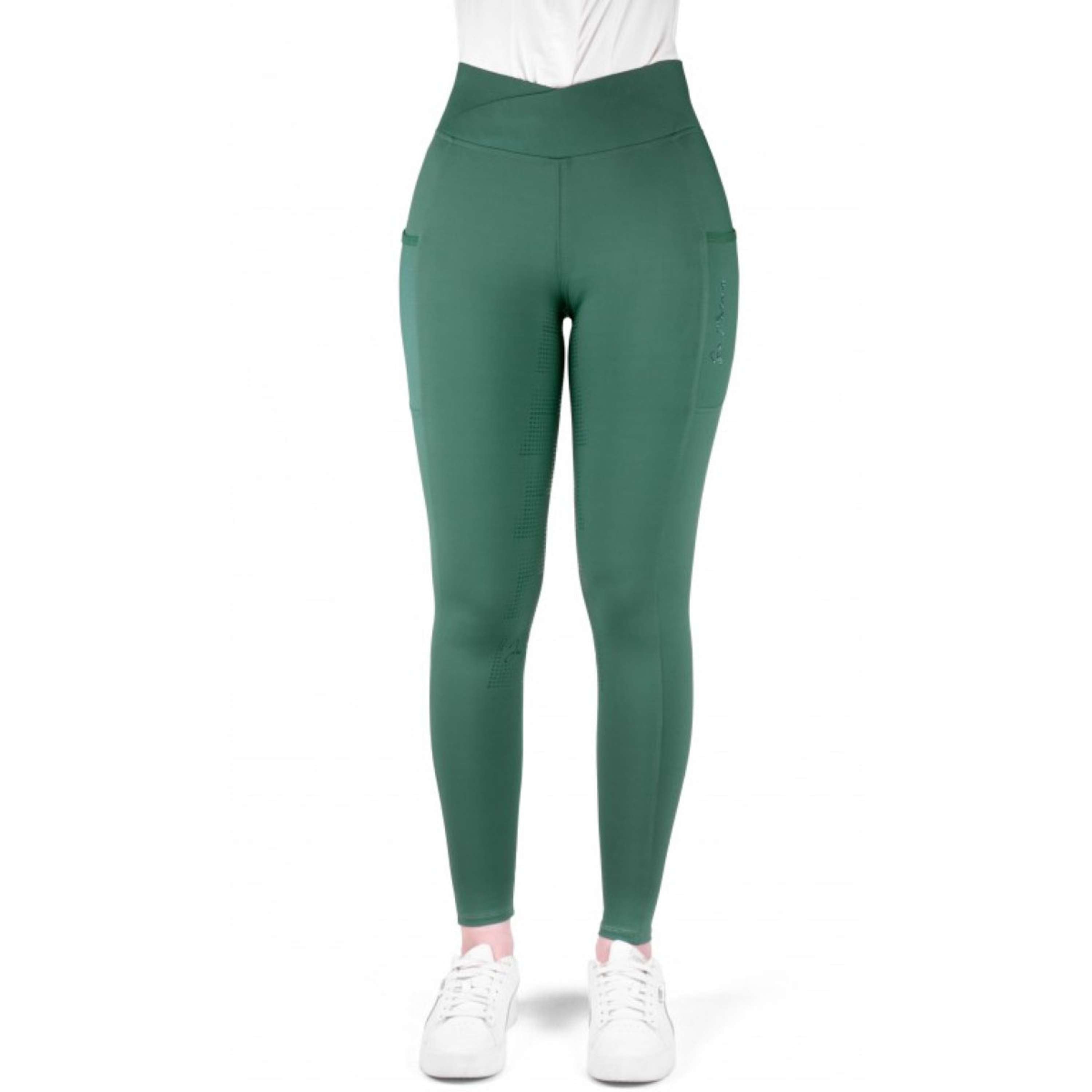 EQUITHÈME Legginsy Jeździeckie Flora Full Grip Niebieski kaczy