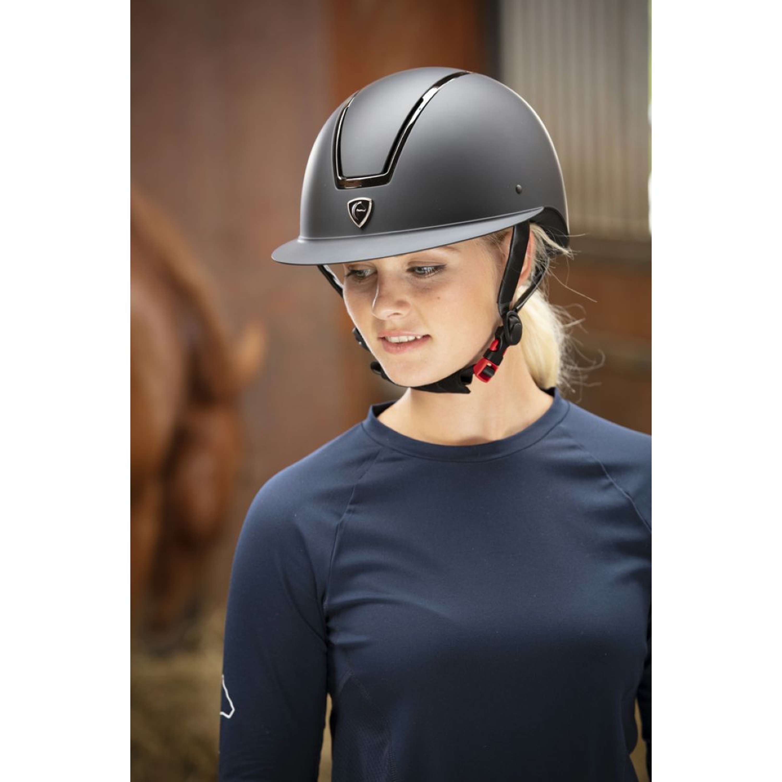 EQUITHÈME Kask Jeździecki Glint Mat Czarny/Czarny