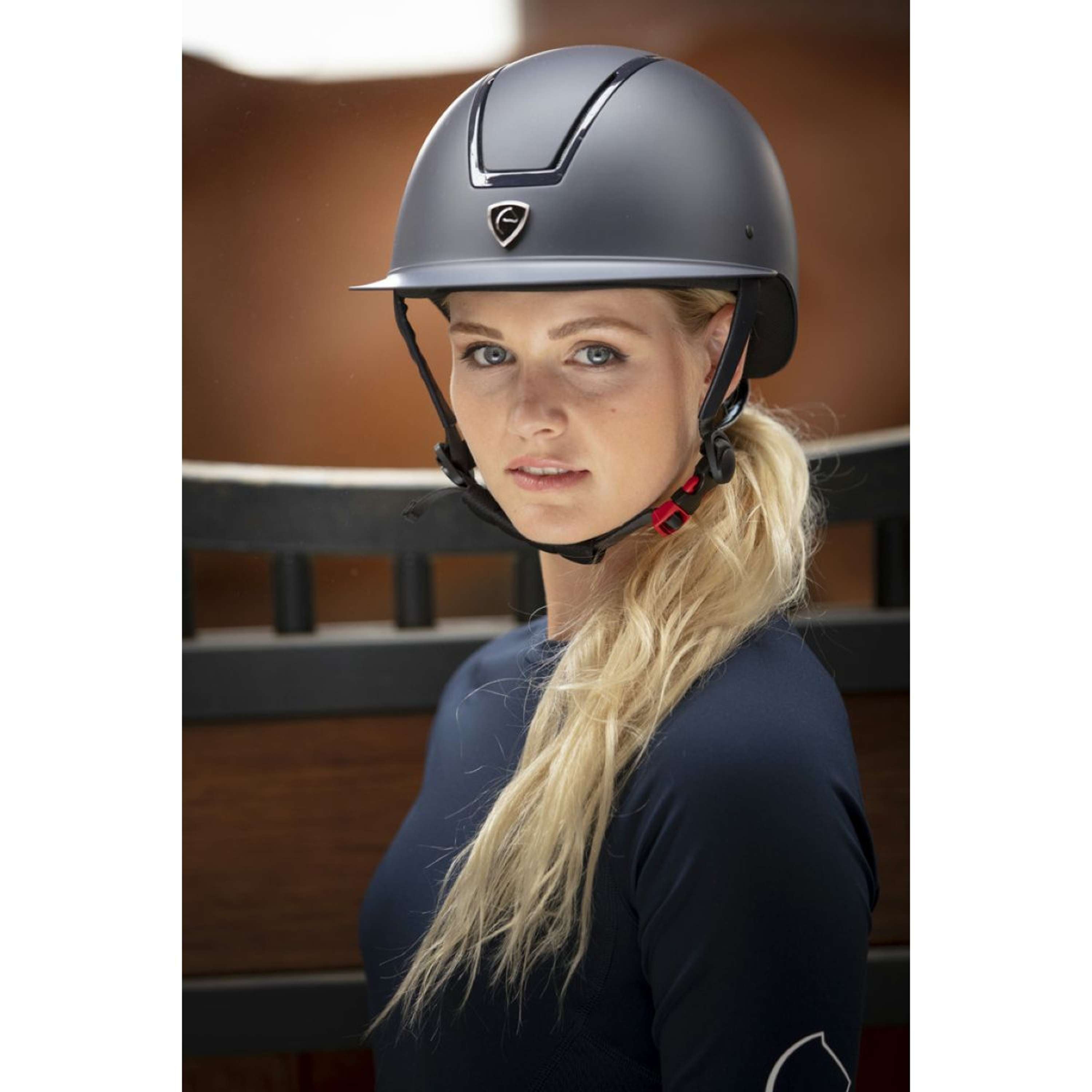 EQUITHÈME Kask Jeździecki Glint Mat Niebieski/Niebieski