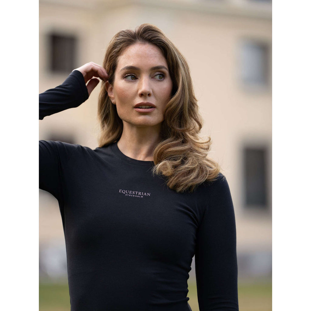 Equestrian Stockholm Koszulka Soft Cotton Czarny/Pudroworóżowy