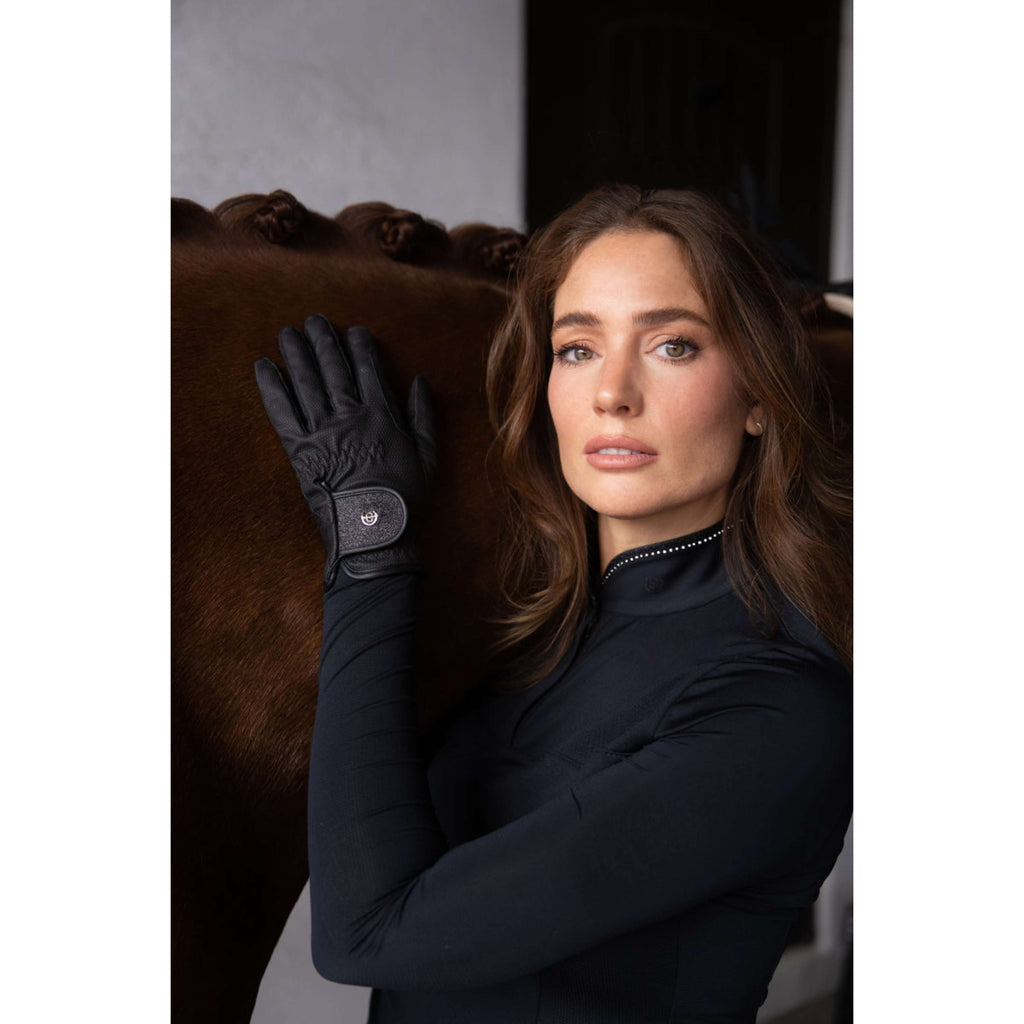 Equestrian Stockholm Rękawice Jeździeckie Motion All Black Glimmer