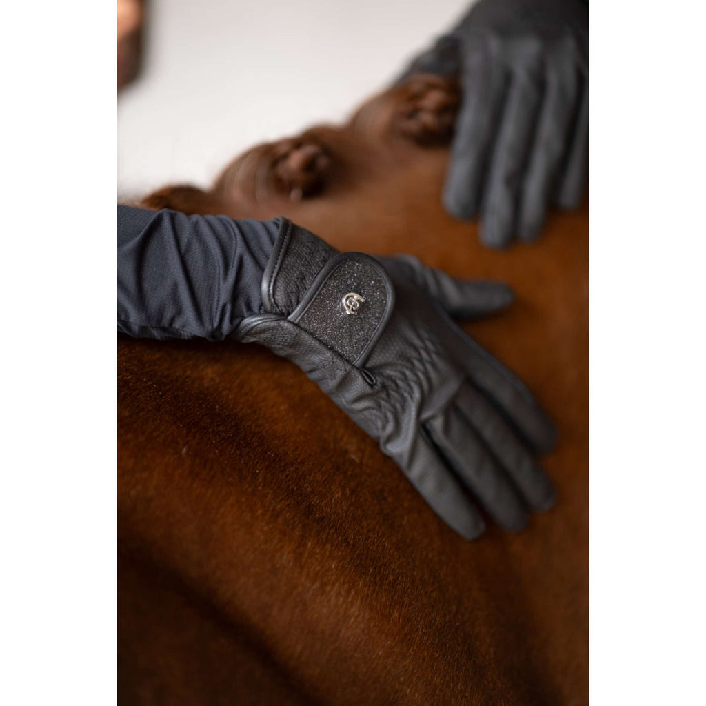 Equestrian Stockholm Rękawice Jeździeckie Motion All Black Glimmer