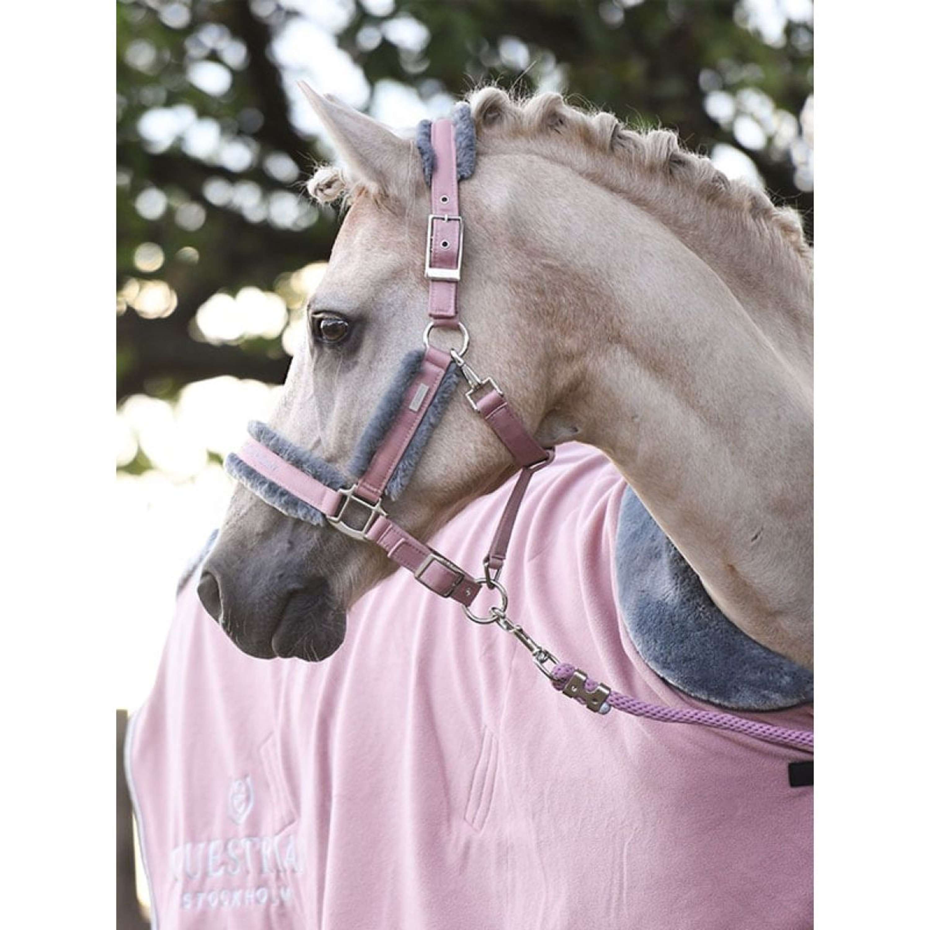 Equestrian Stockholm Kantar z uwiązem z futerkiem różowy
