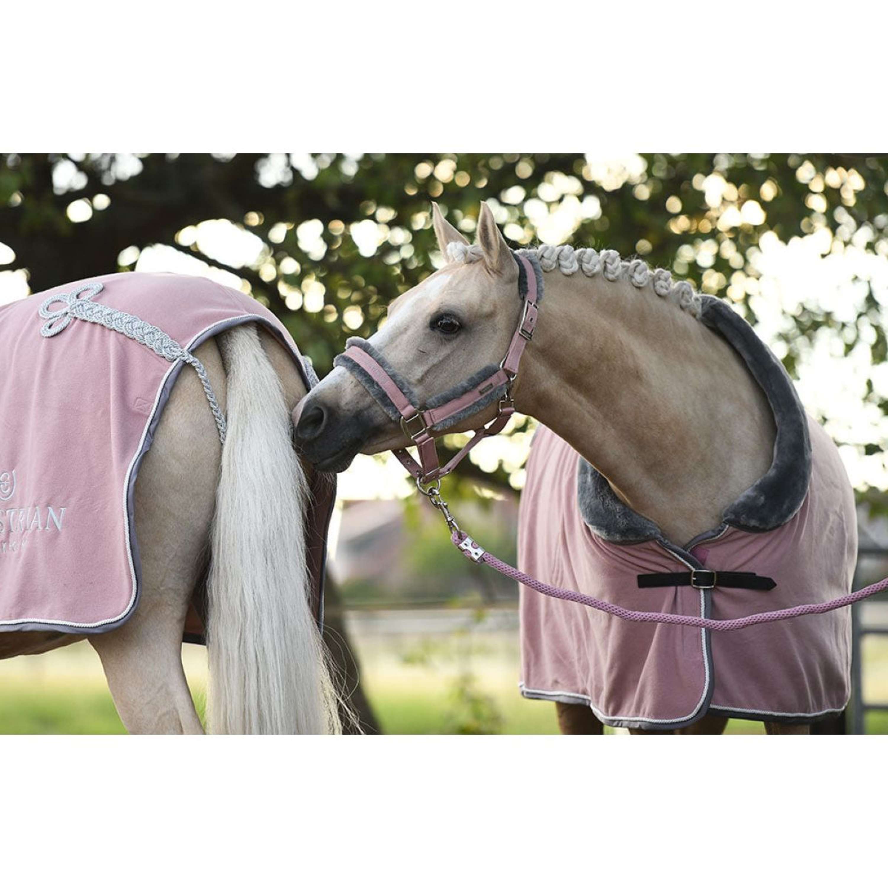 Equestrian Stockholm Kantar z uwiązem z futerkiem różowy