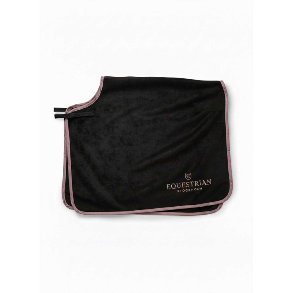 Equestrian Stockholm Derka Na Zad Heavy Fleece Czarny/Pudroworóżowy