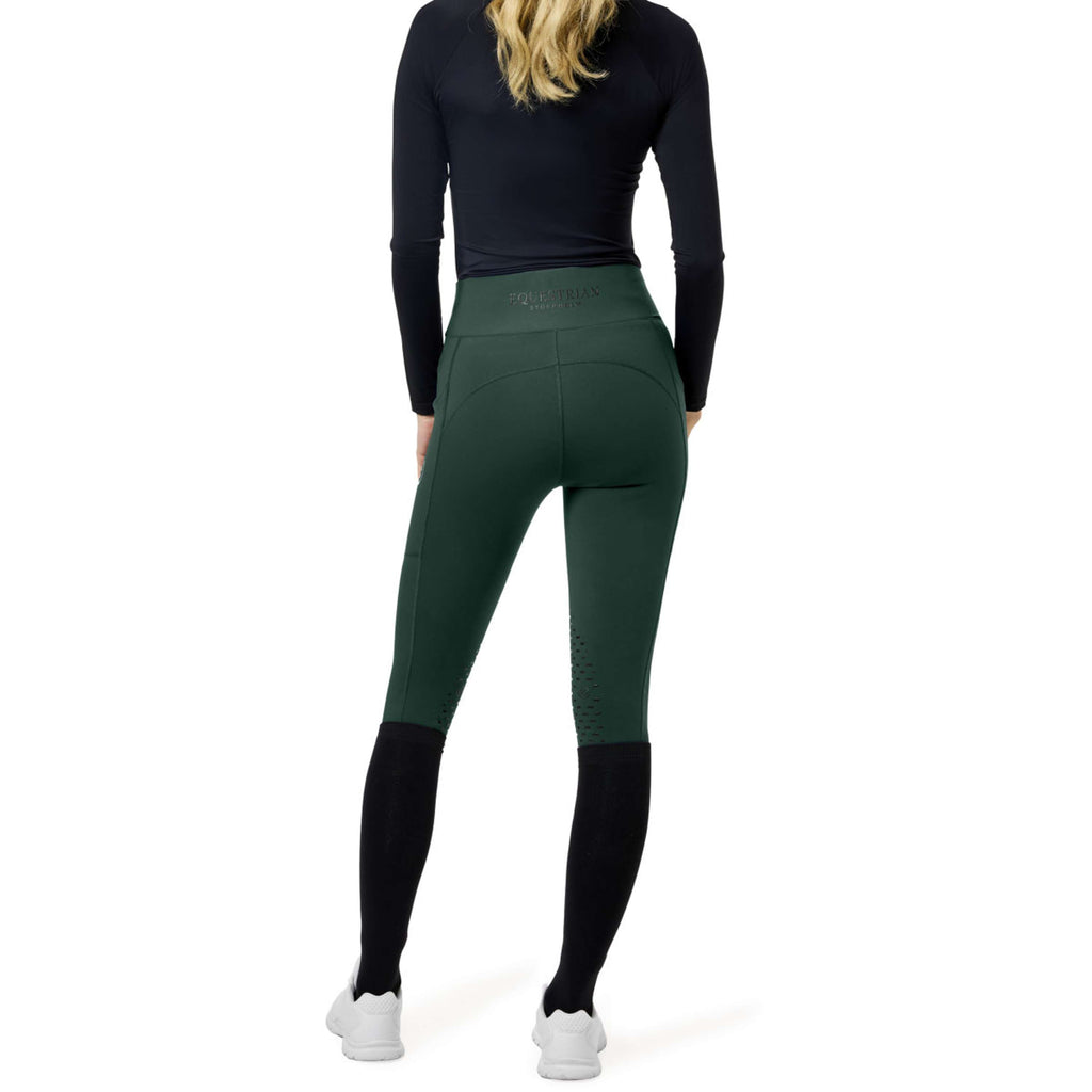 Equestrian Stockholm Leginsy Jeździeckie Movement Full Grip Sycamore Green
