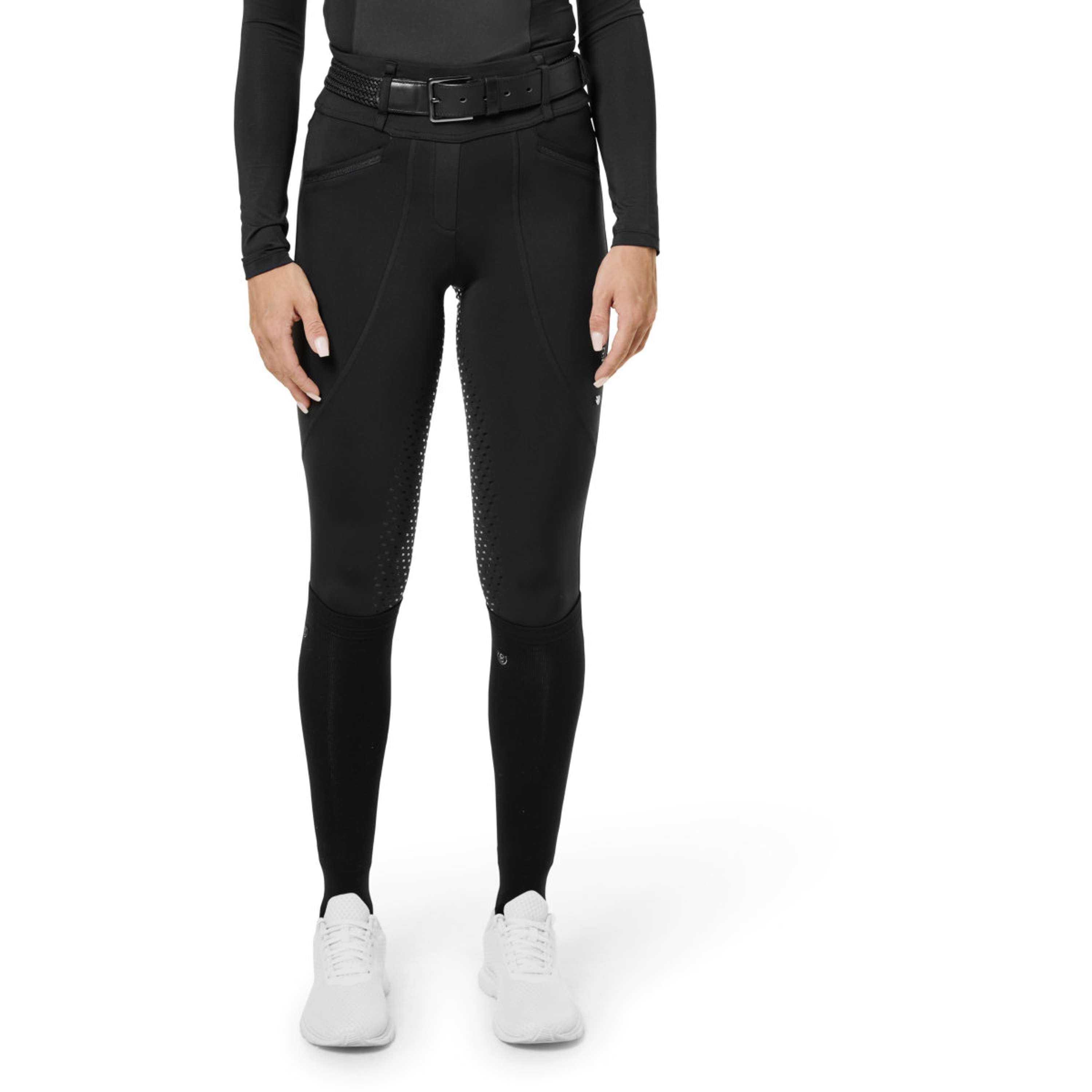 Equestrian Stockholm Legginsy Jeździeckie Premium Full Grip Black Glimmer