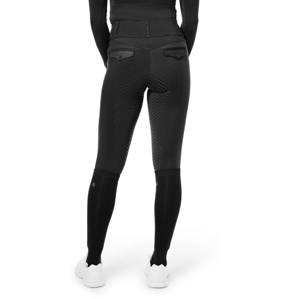 Equestrian Stockholm Legginsy Jeździeckie Premium Full Grip Black Glimmer
