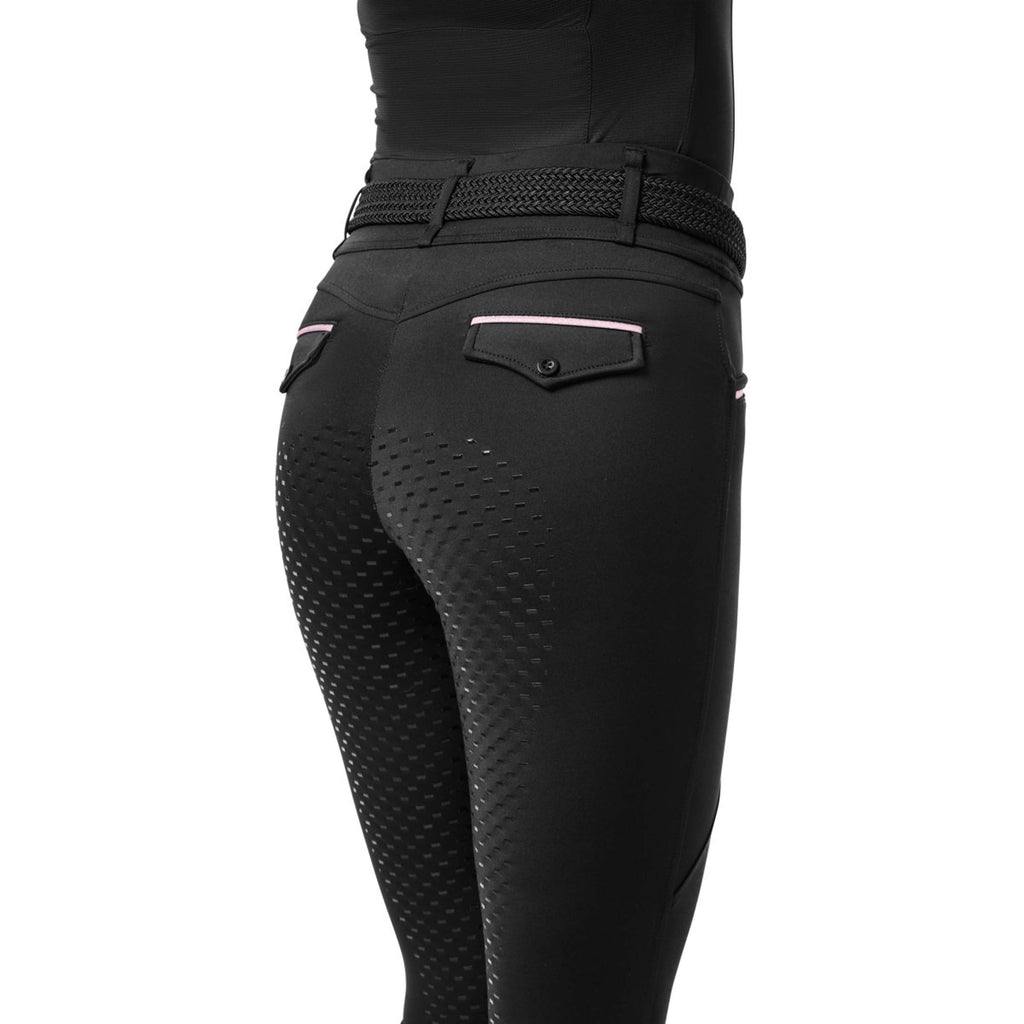 Equestrian Stockholm Leginsy jeździeckie Premium Full Grip Black & Pink Glimmer