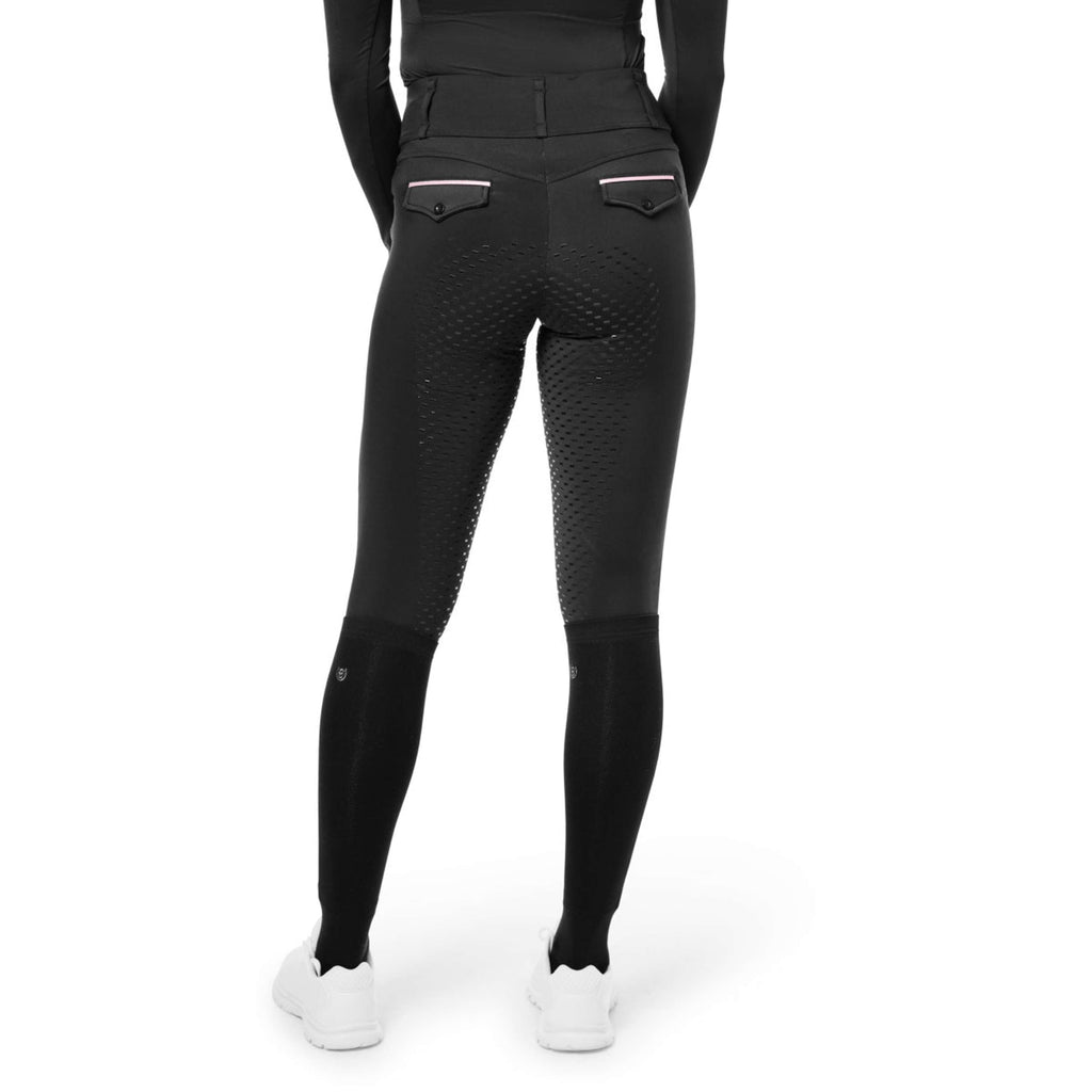 Equestrian Stockholm Leginsy jeździeckie Premium Full Grip Black & Pink Glimmer