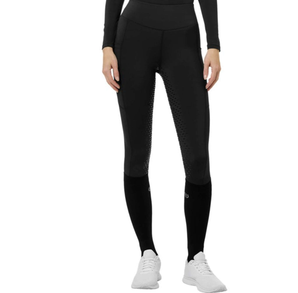 Equestrian Stockholm Zimowe Legginsy Jeździeckie Movement Full Grip Czarne