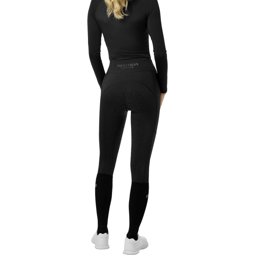 Equestrian Stockholm Zimowe Legginsy Jeździeckie Movement Full Grip Czarne