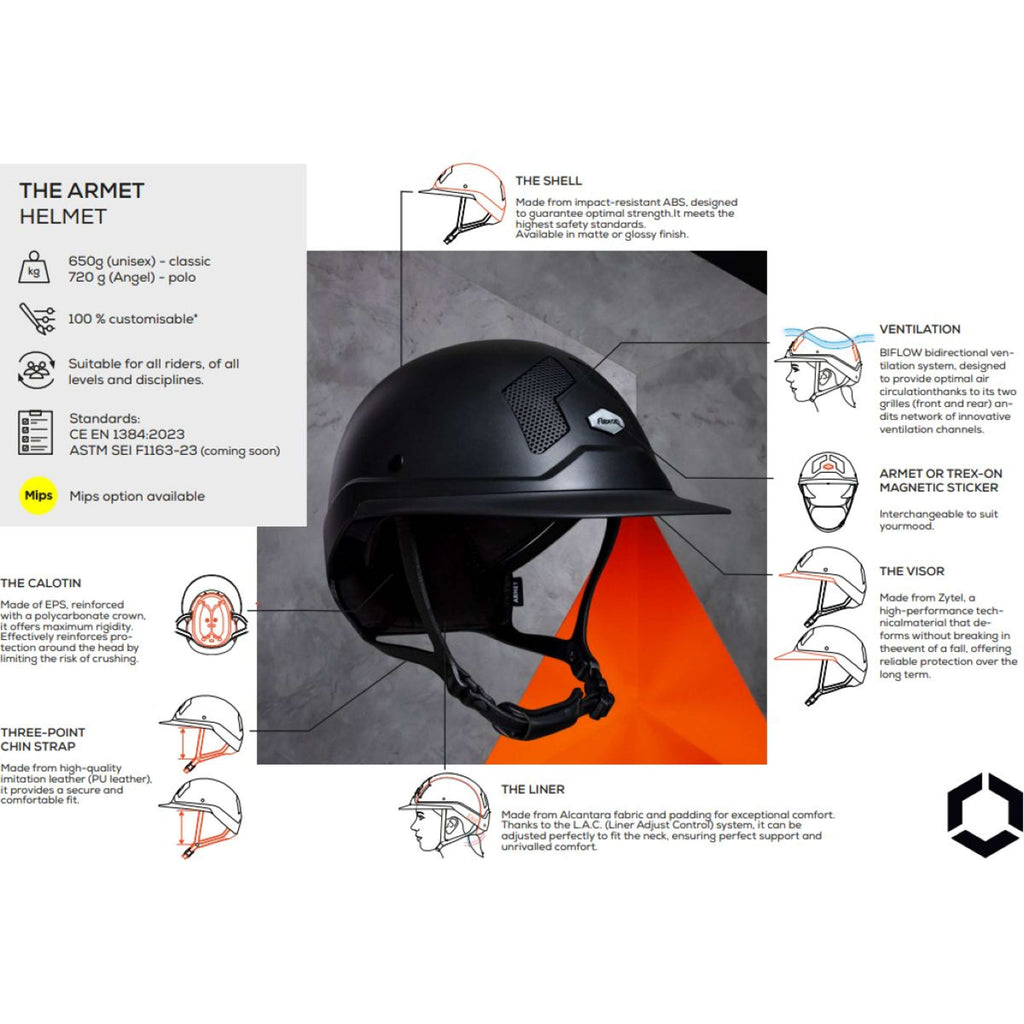 Kask jeździecki Flex-On Armet Star Mixte brązowy/czarny
