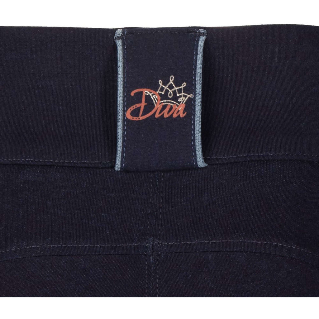 Harry's Horse Bryczesy Equitights Diva Mauvewood Denim z pełnym lejem, kolor Collegiate Blue