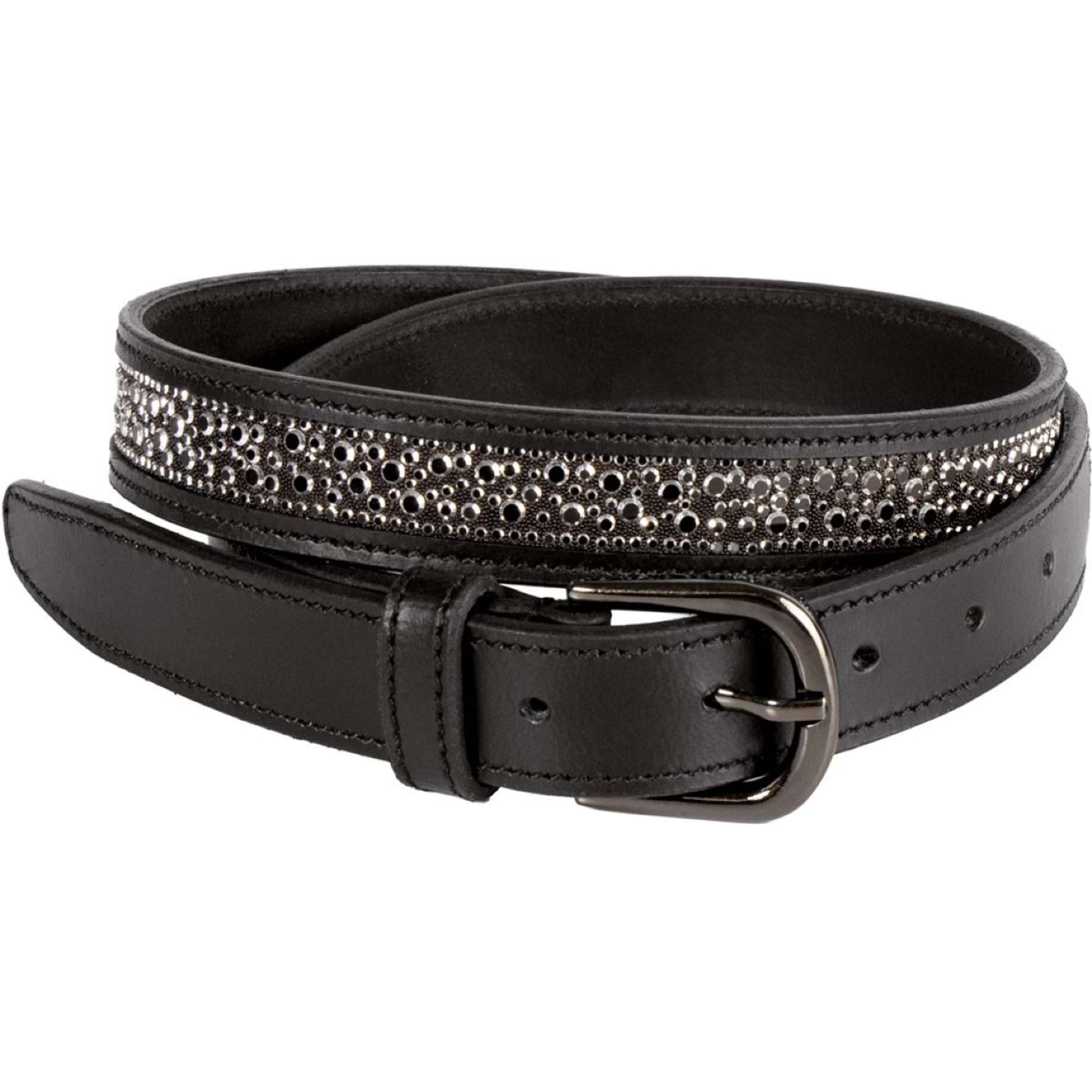 Harry's Horse Pasek Leder Crystal Drops Gunmetal