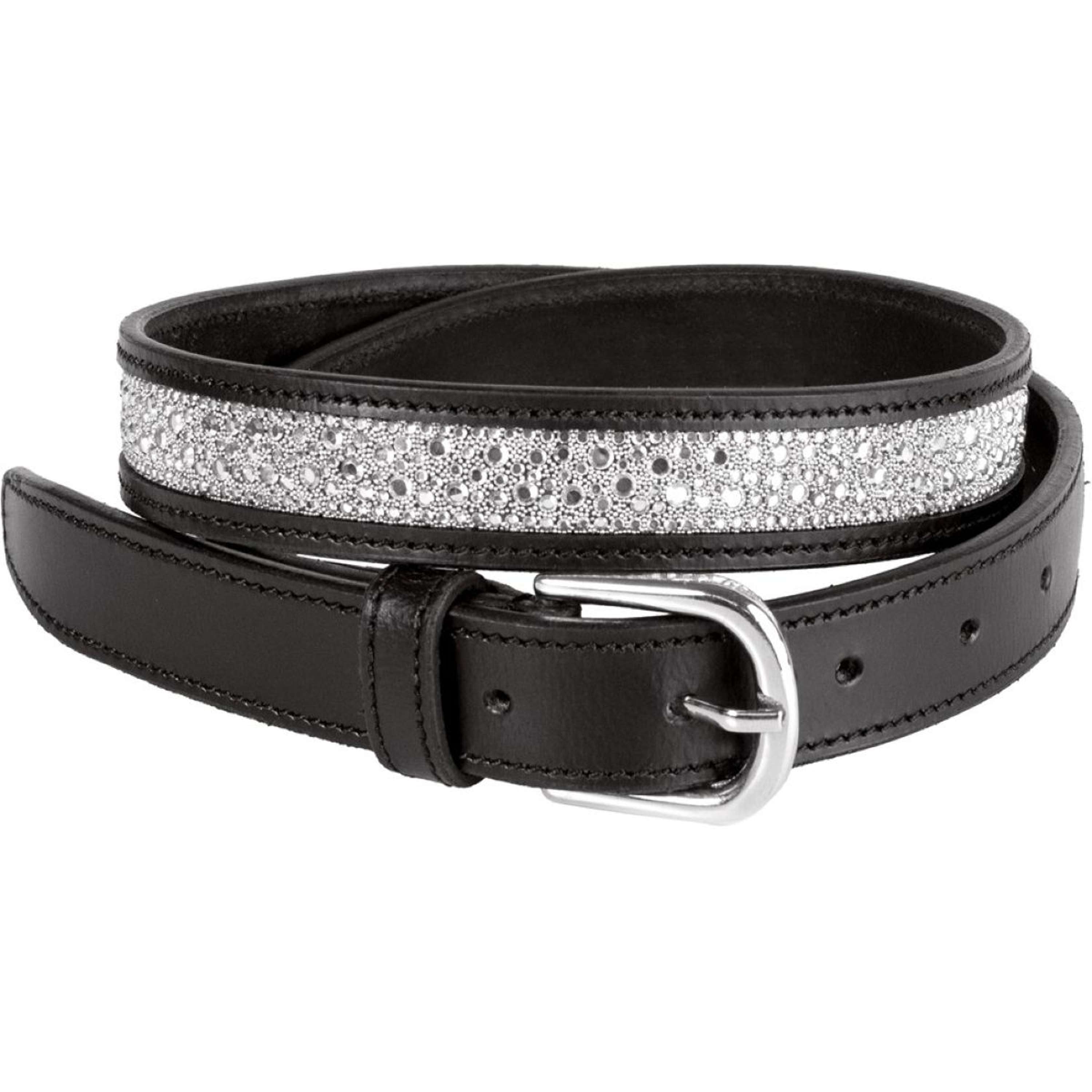 Harry's Horse Pasek Leder Crystal Drops Srebrny