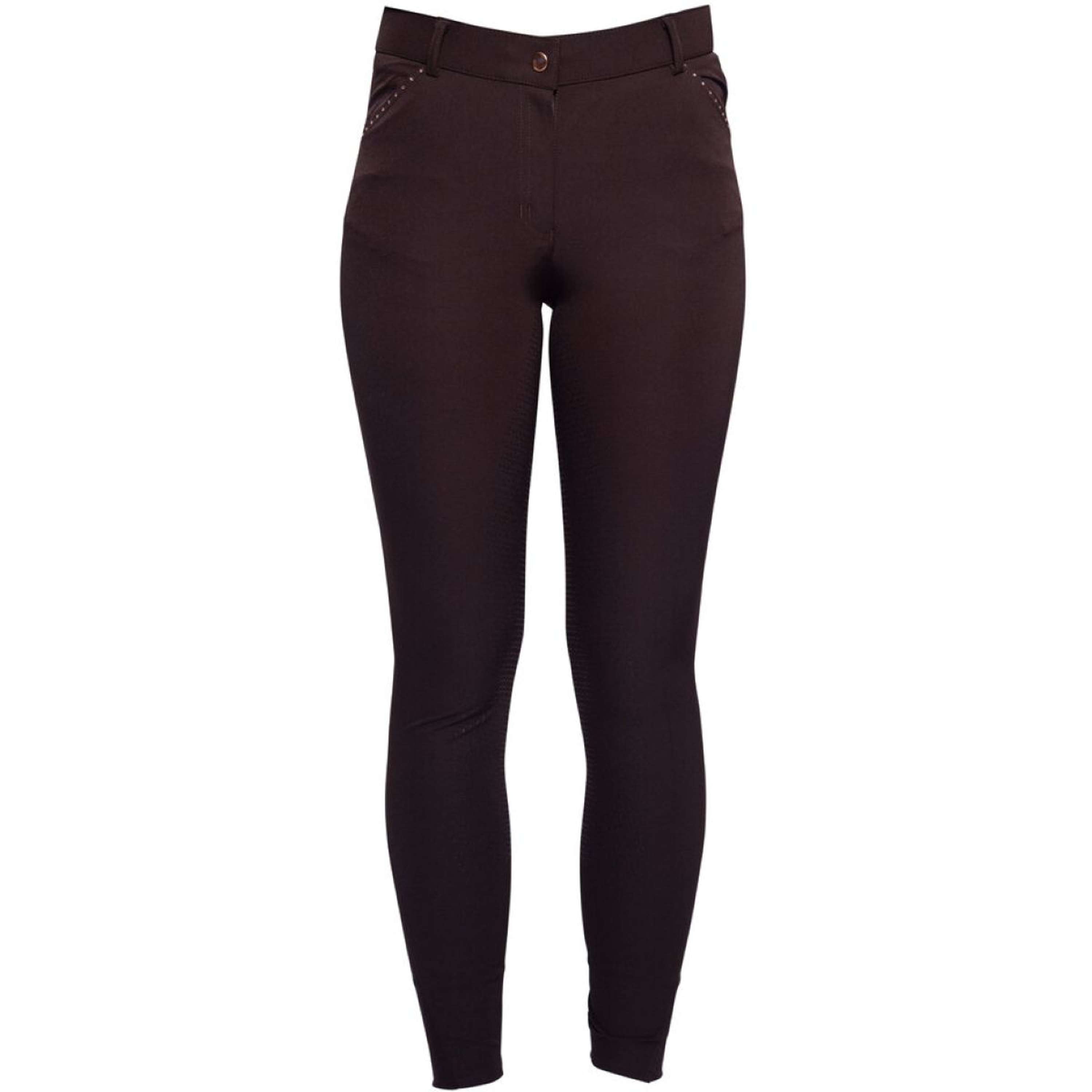 HKM Bryczesy Rosegold Glamour Full Grip Brązowy/Różowozłoty