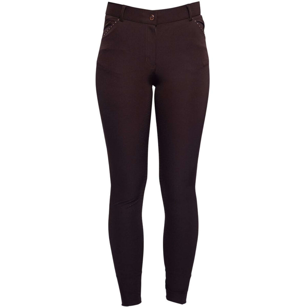 HKM Bryczesy Rosegold Glamour Full Grip Brązowy/Różowozłoty
