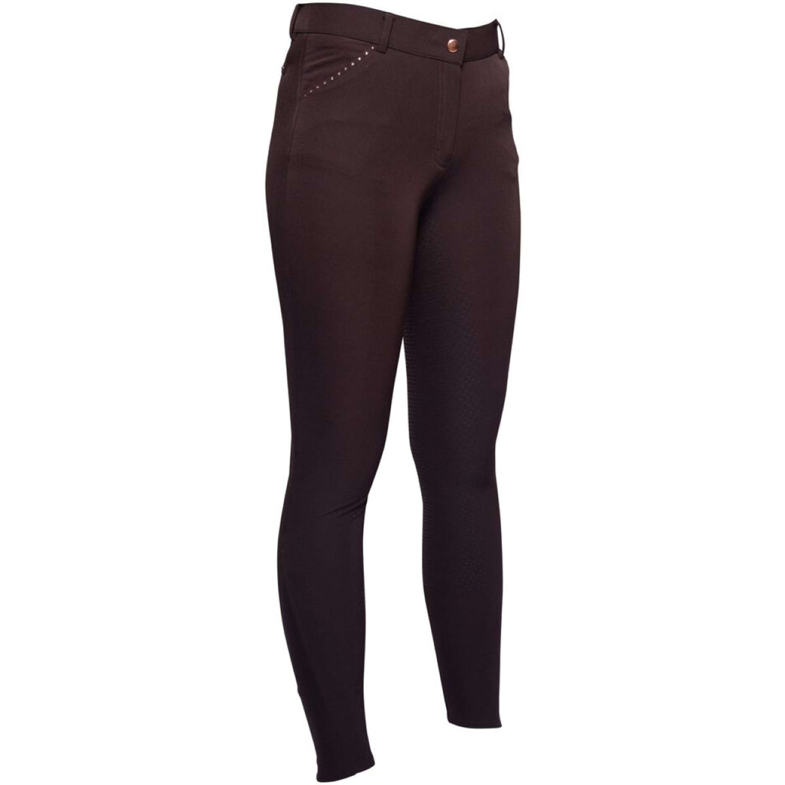 HKM Bryczesy Rosegold Glamour Full Grip Brązowy/Różowozłoty
