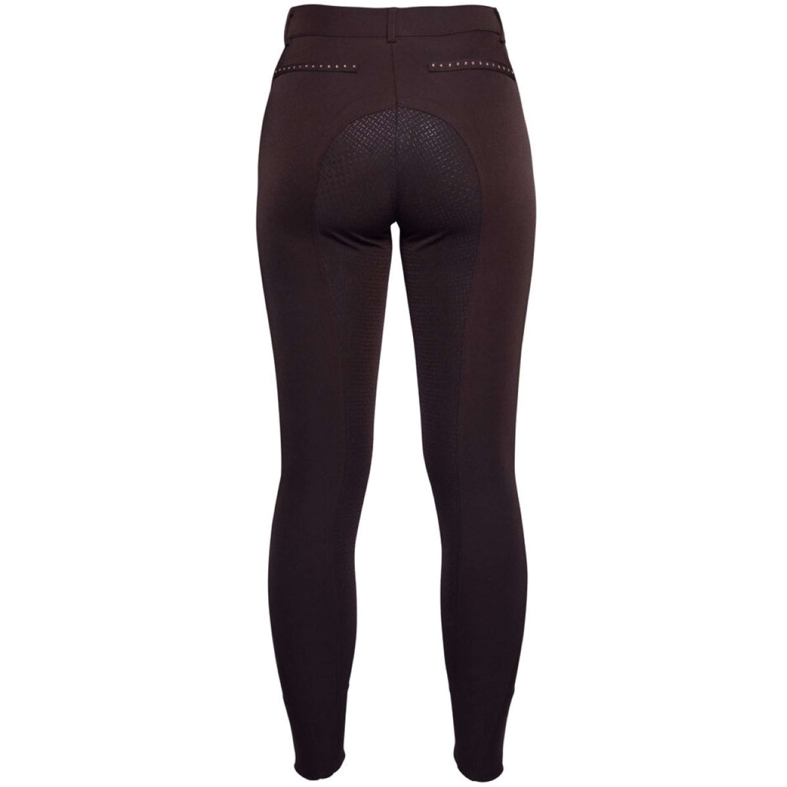 HKM Bryczesy Rosegold Glamour Full Grip Brązowy/Różowozłoty