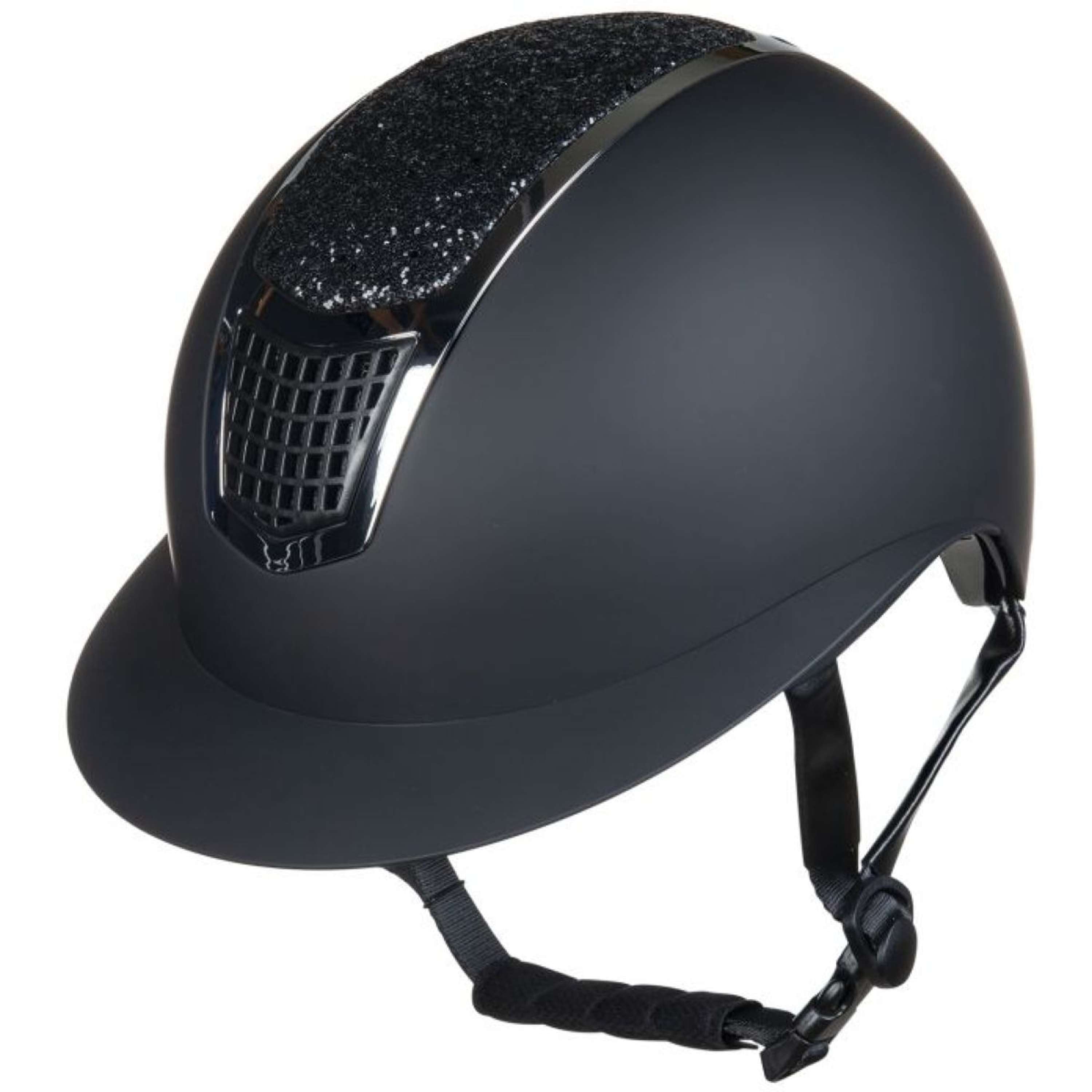HKM Kask Jeździecki Glamour Shield Czarny - Srebrny