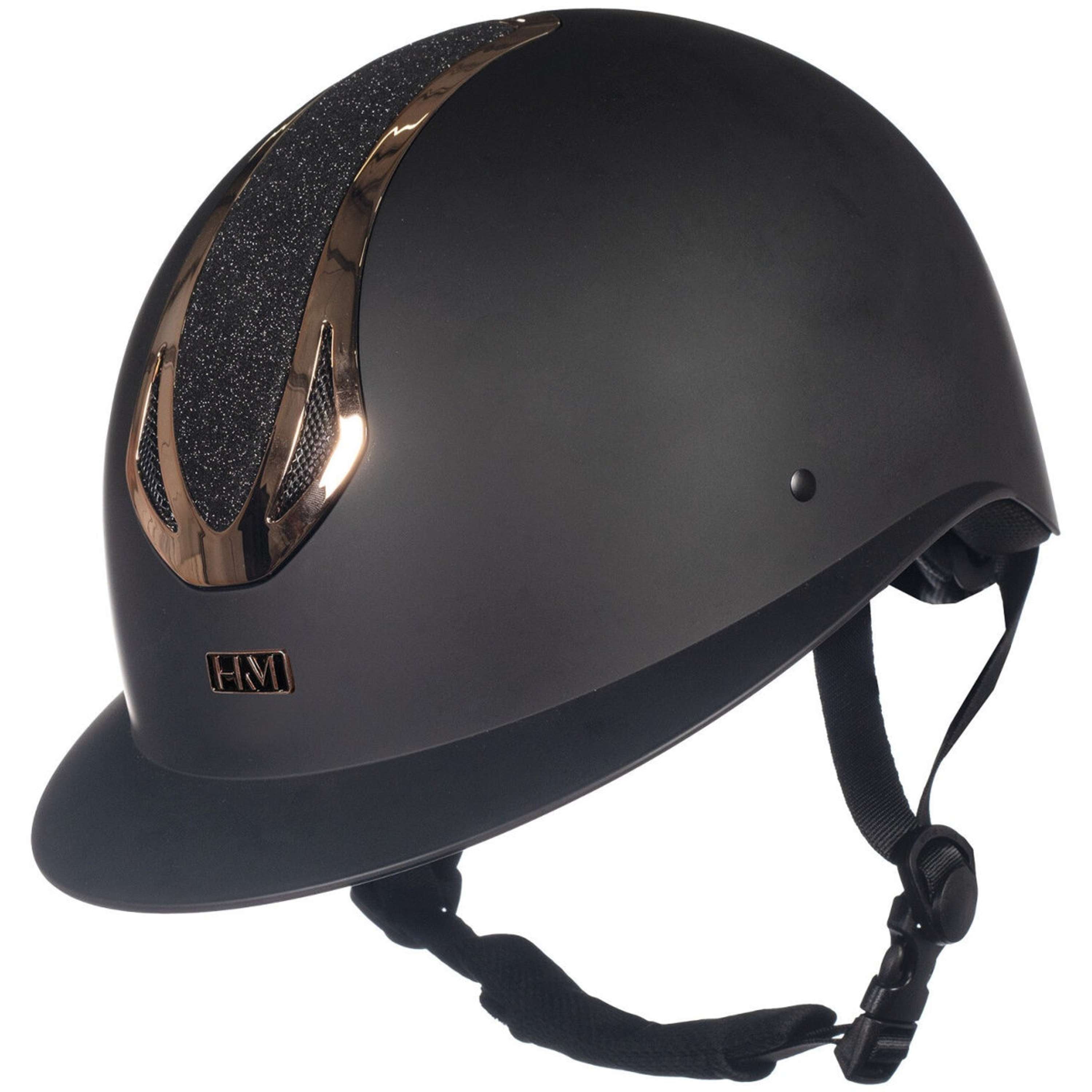 HKM Kask Jeździecki Illusion Czarny/Różowozłoty