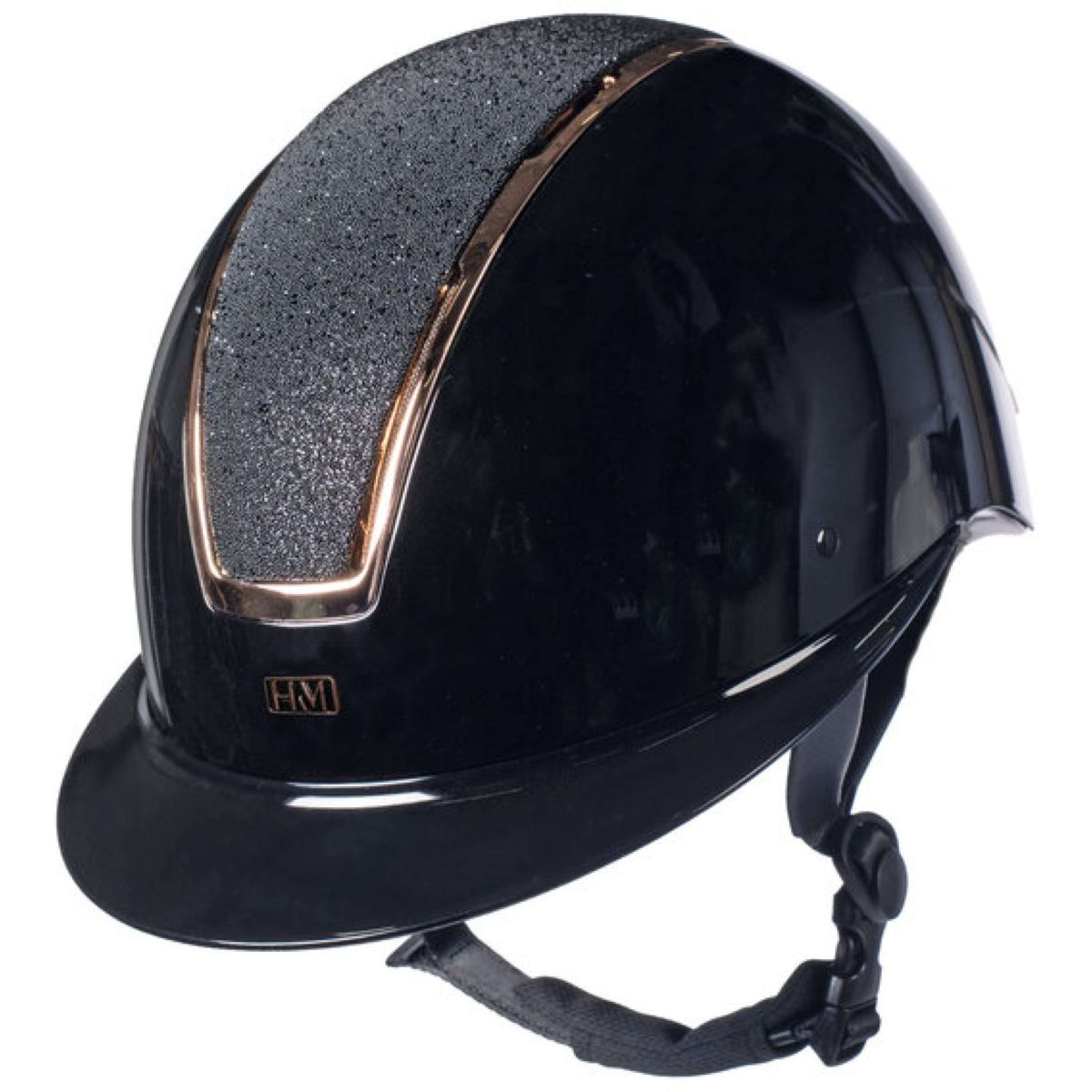 Kask jeździecki HKM Lady Shield Brillant czarny/różowe złoto