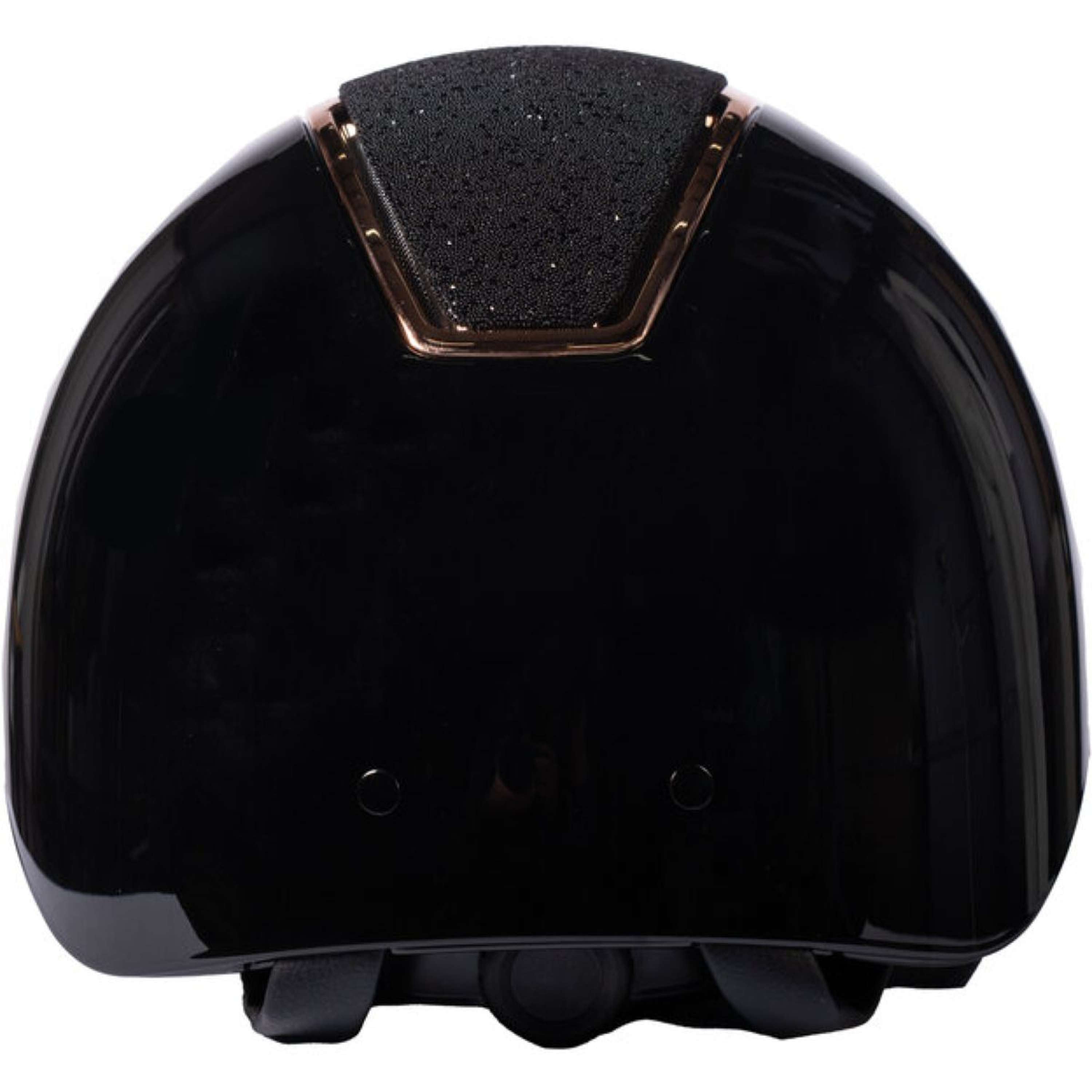 Kask jeździecki HKM Lady Shield Brillant czarny/różowe złoto