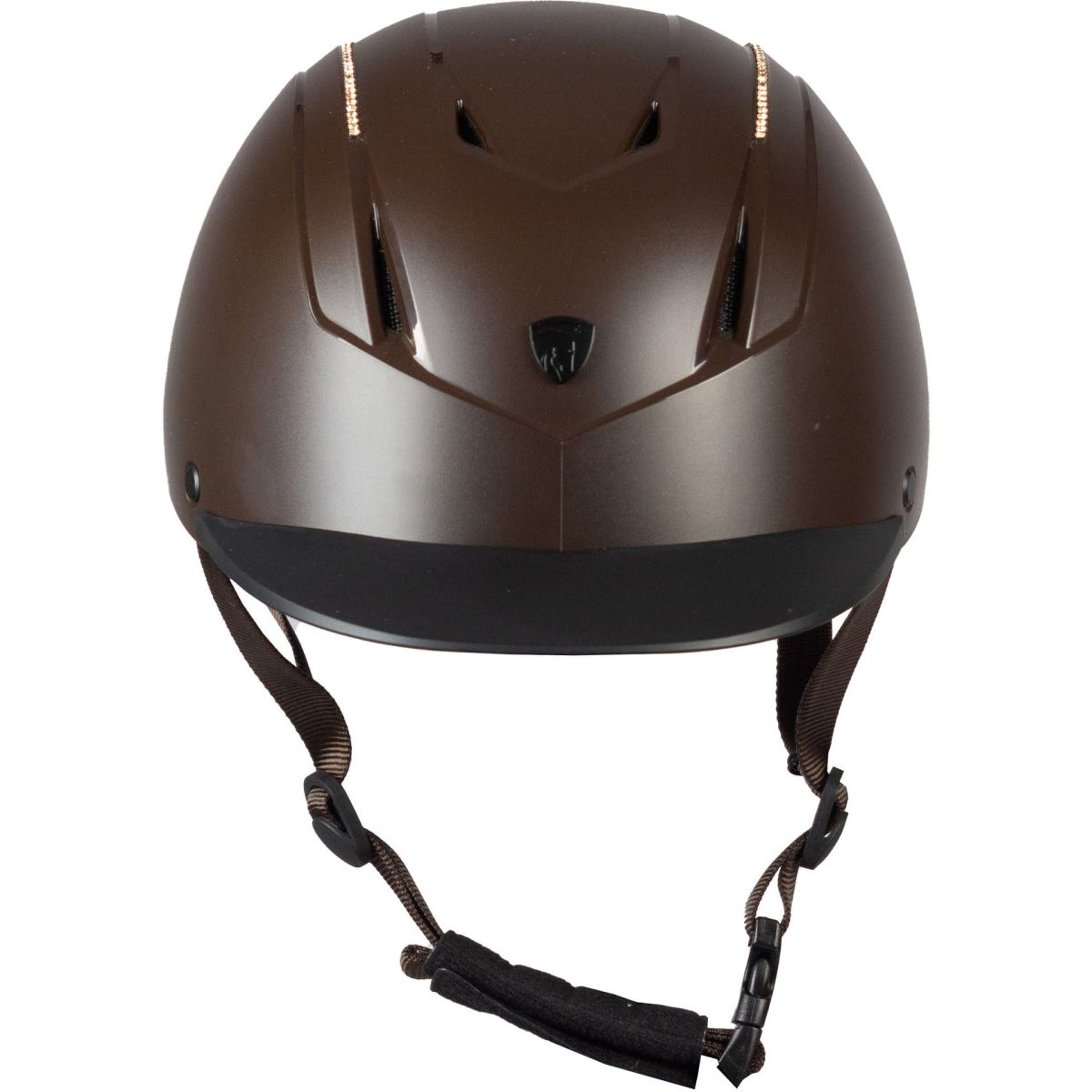 HORKA Kask Jeździecki Dali Strass Brązowy/Różowozłoty