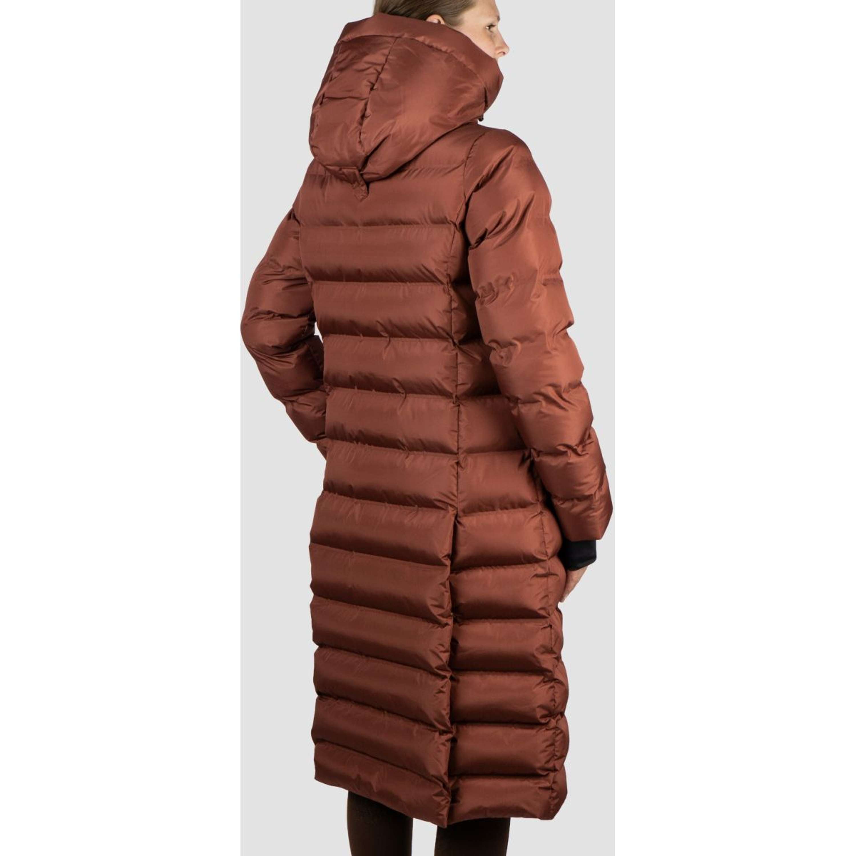 EQPRO Długi Płaszcz Pikowany Eloise Burnt Umber